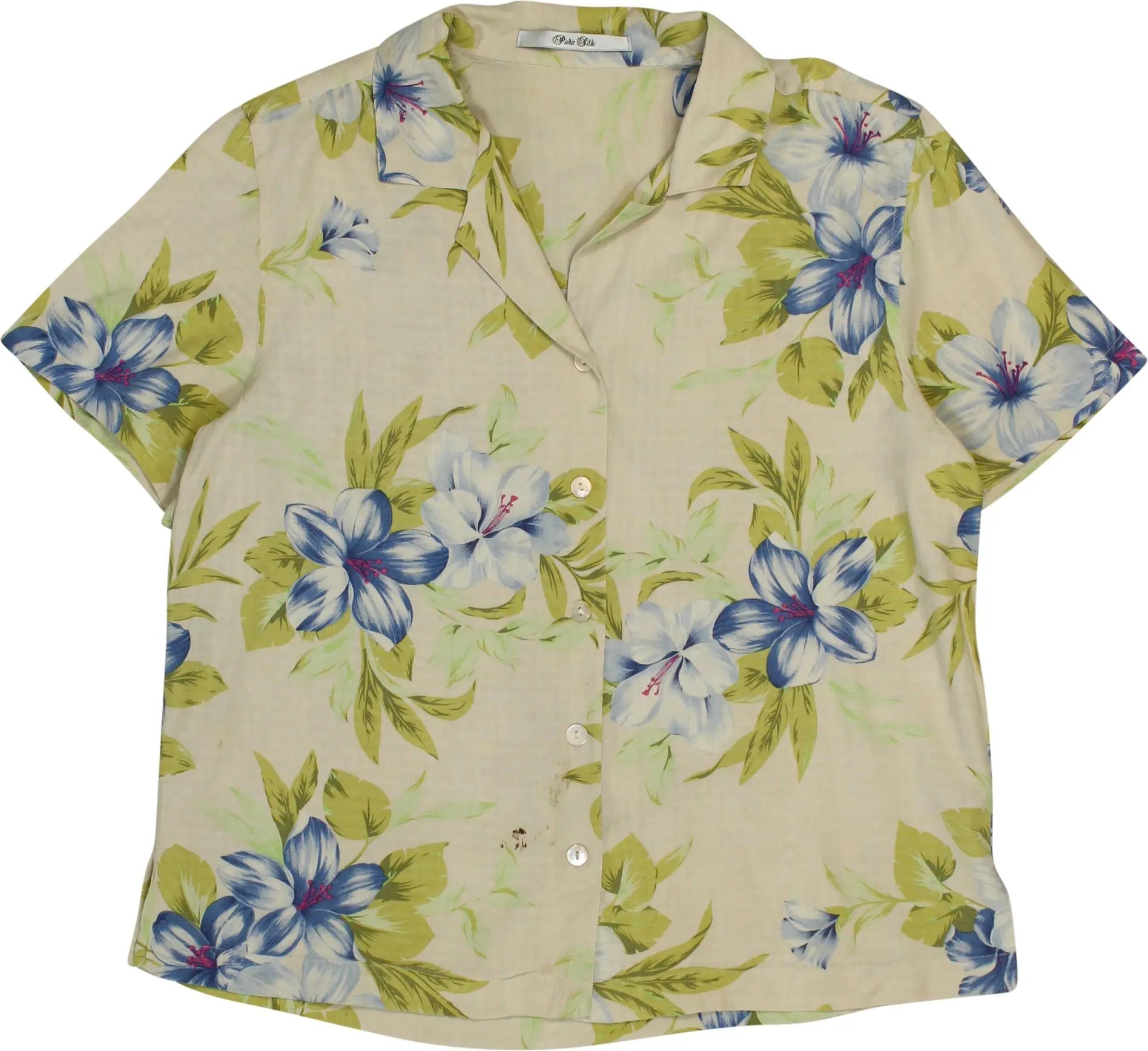 Unknown - 90s Silk Hawaiian Blouse- ThriftTale.com - Vintage and second handclothing