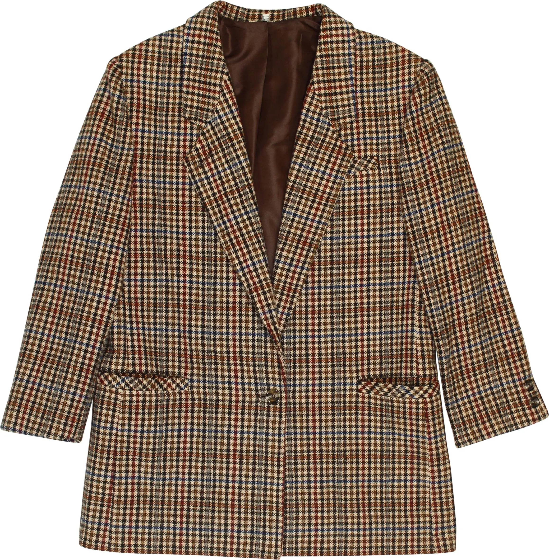 Unknown - 90s Wool Blend Pied de Poule Blazer- ThriftTale.com - Vintage and second handclothing