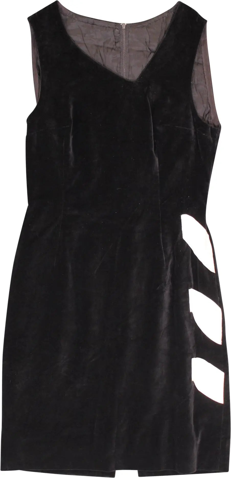 Unknown - Asymmetric Velvet Dress- ThriftTale.com - Vintage and second handclothing