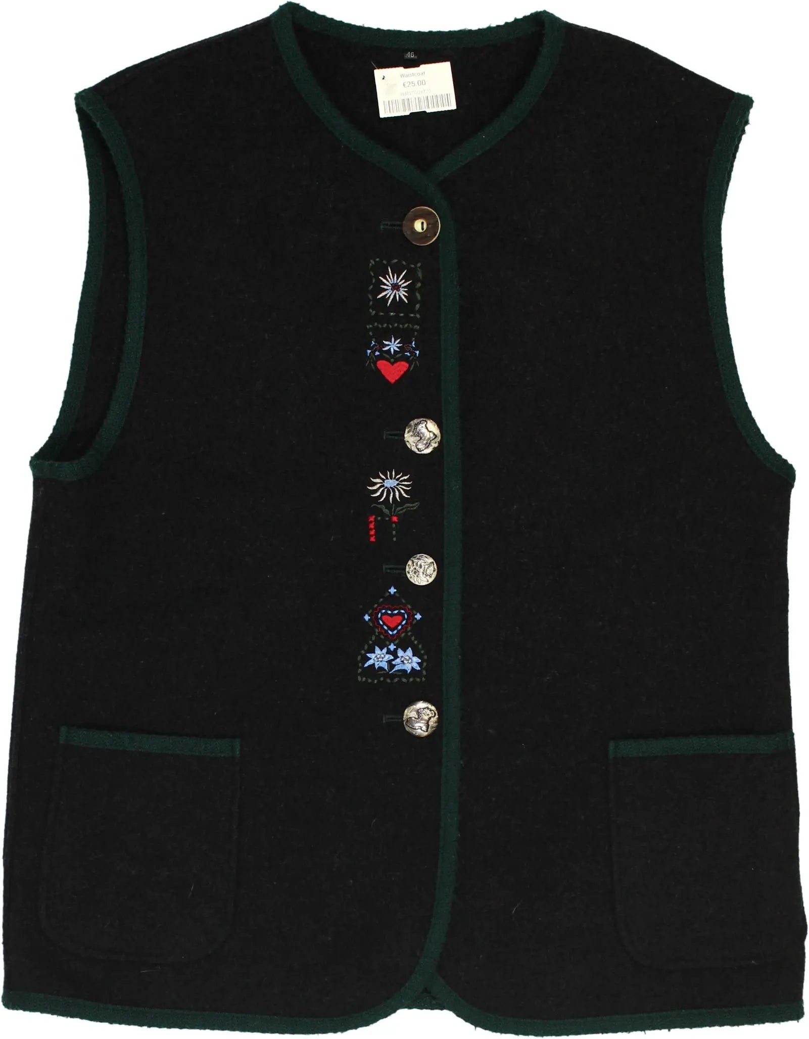Unknown - Bavarian Wool Waistcoat- ThriftTale.com - Vintage and second handclothing