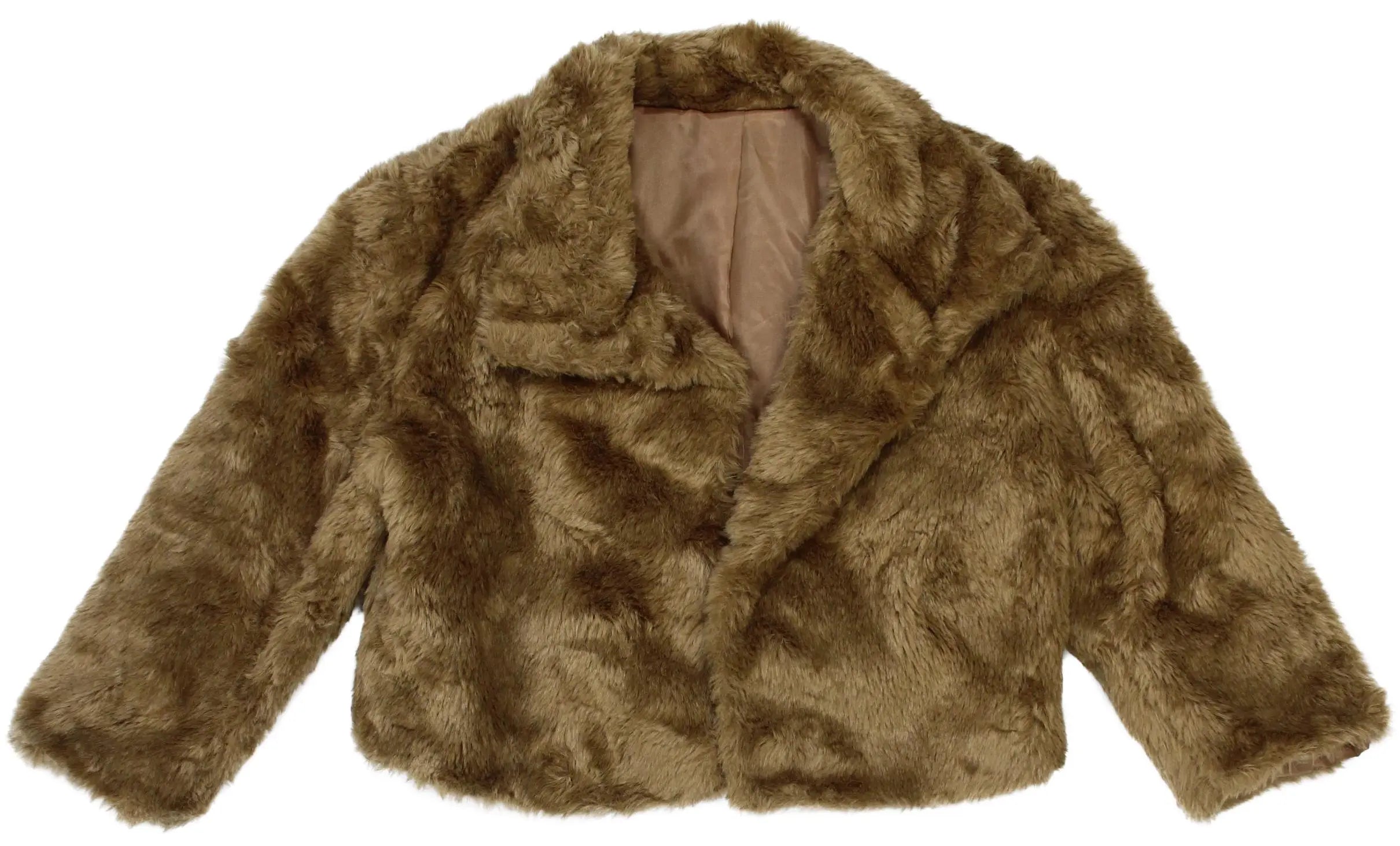Unknown - Beige Faux Fur Coat- ThriftTale.com - Vintage and second handclothing