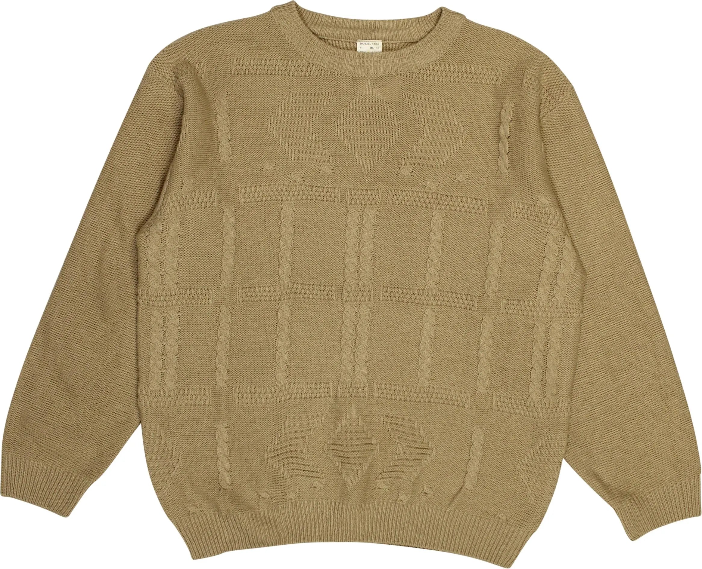 Unknown - Beige Patterned Jumper- ThriftTale.com - Vintage and second handclothing