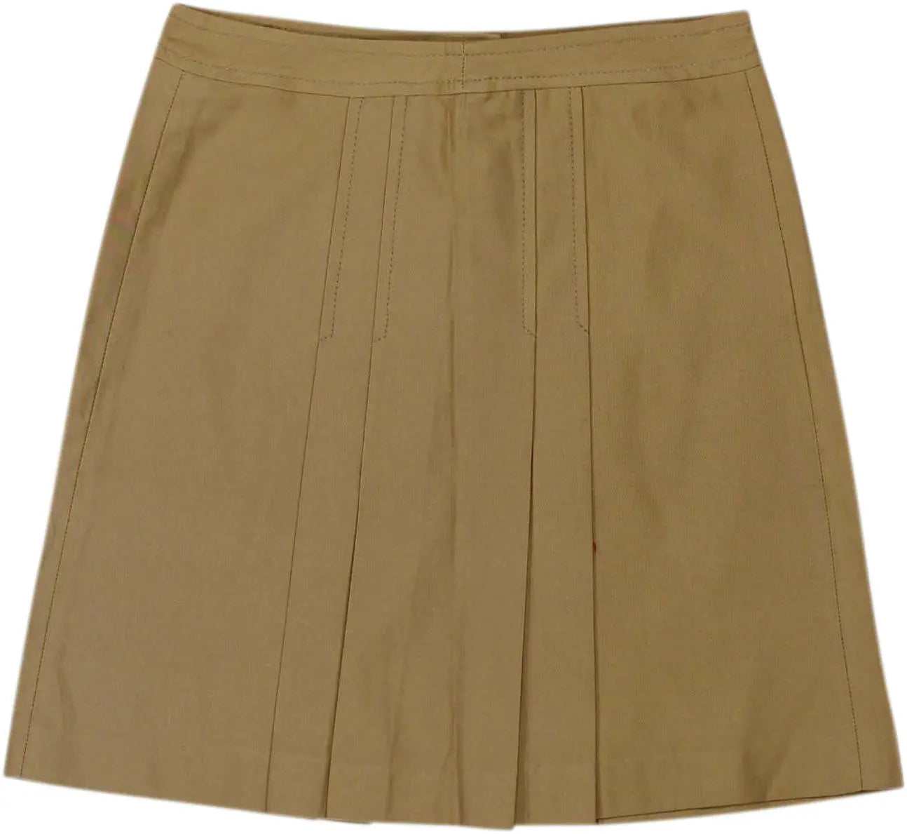 Unknown - Beige Pleated Skirt- ThriftTale.com - Vintage and second handclothing