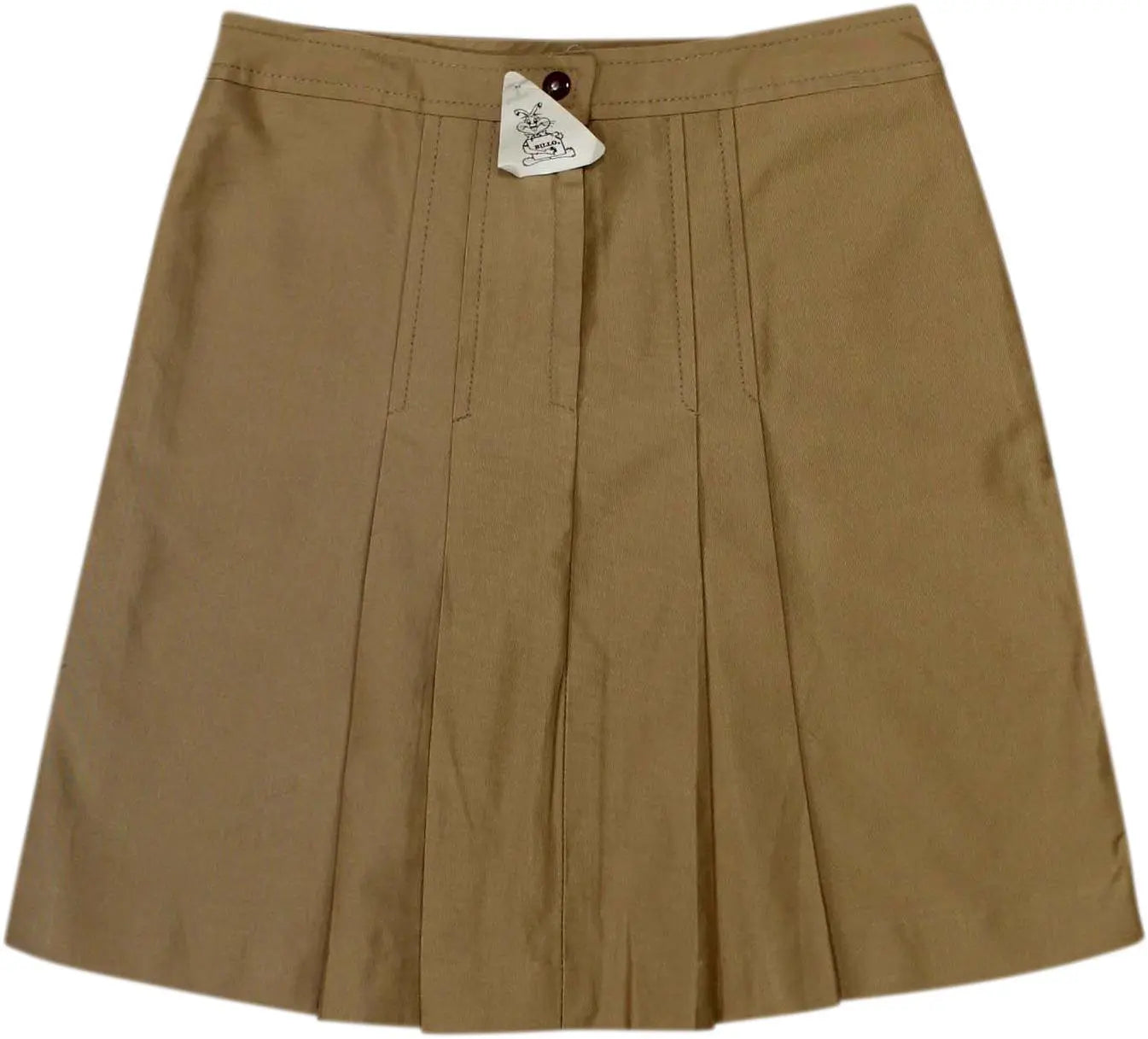 Unknown - Beige Pleated Skirt- ThriftTale.com - Vintage and second handclothing