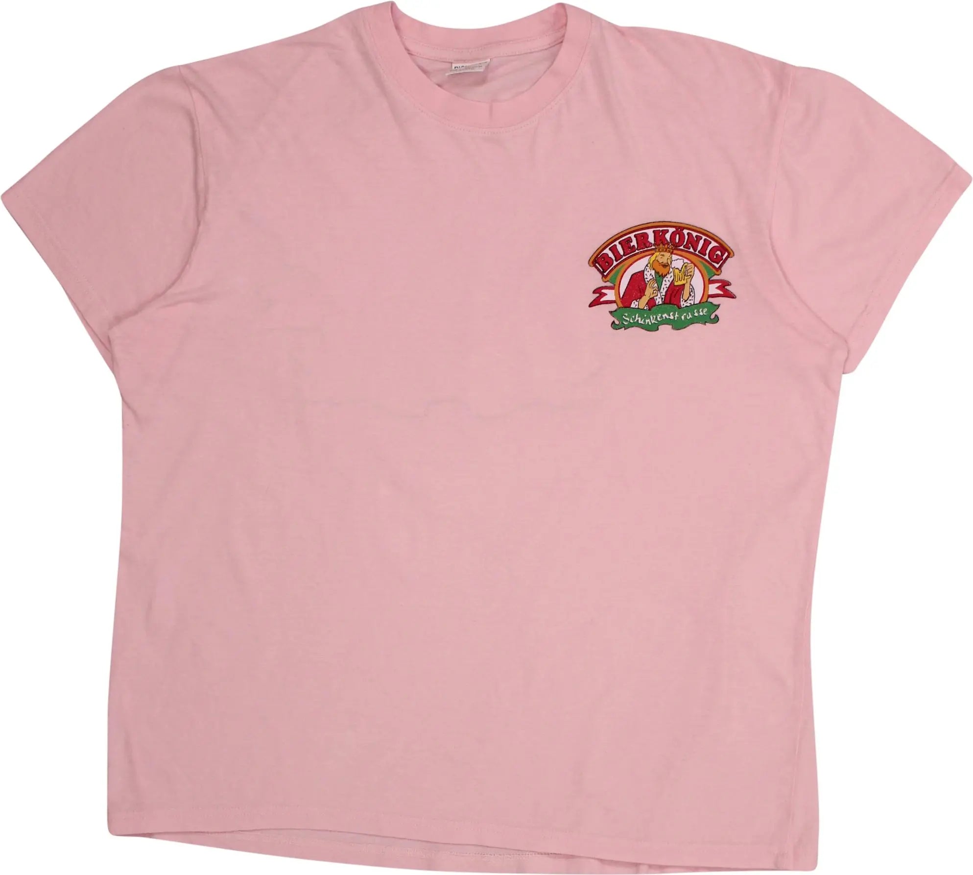 Unknown - Bierkönig Schinkenstrasse Pink T-shirt- ThriftTale.com - Vintage and second handclothing