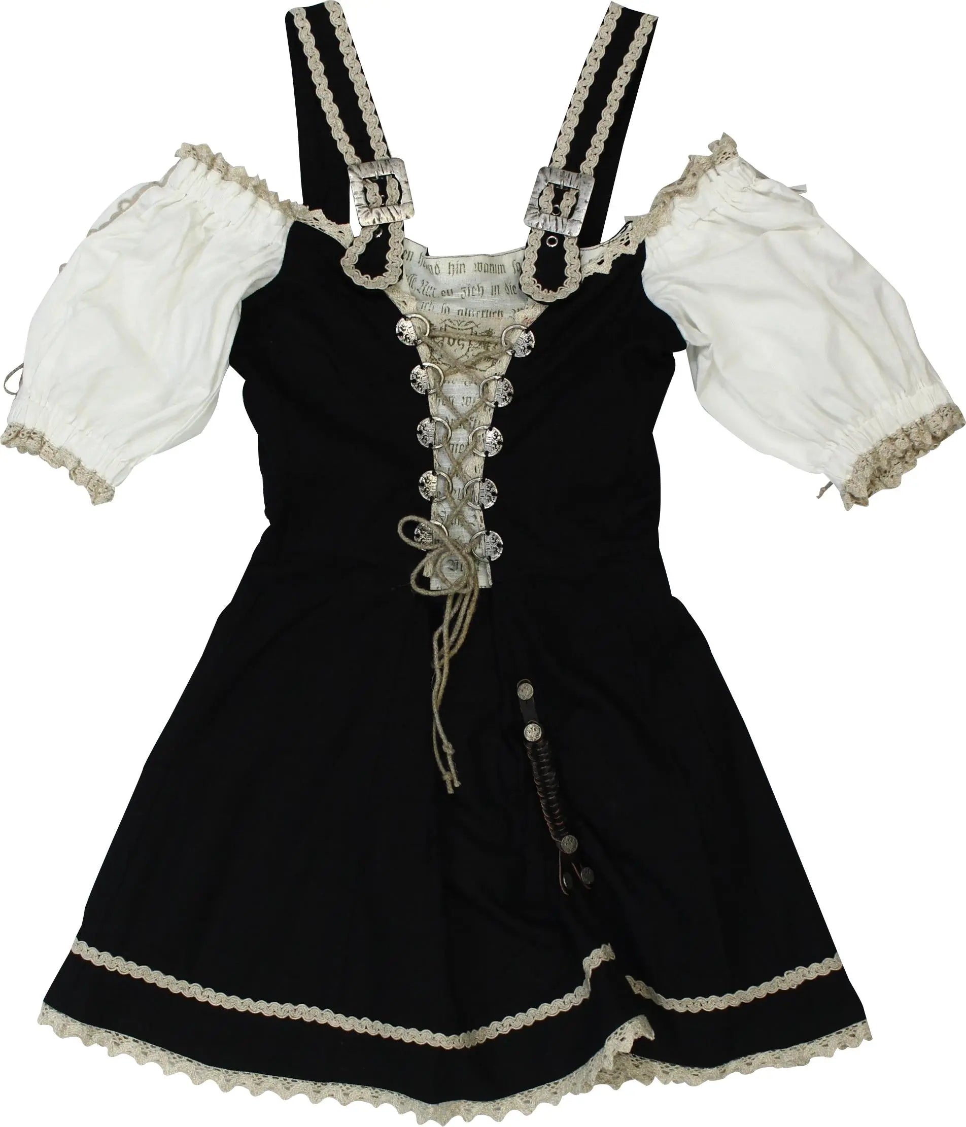 Unknown - Black Dirndl Dress- ThriftTale.com - Vintage and second handclothing
