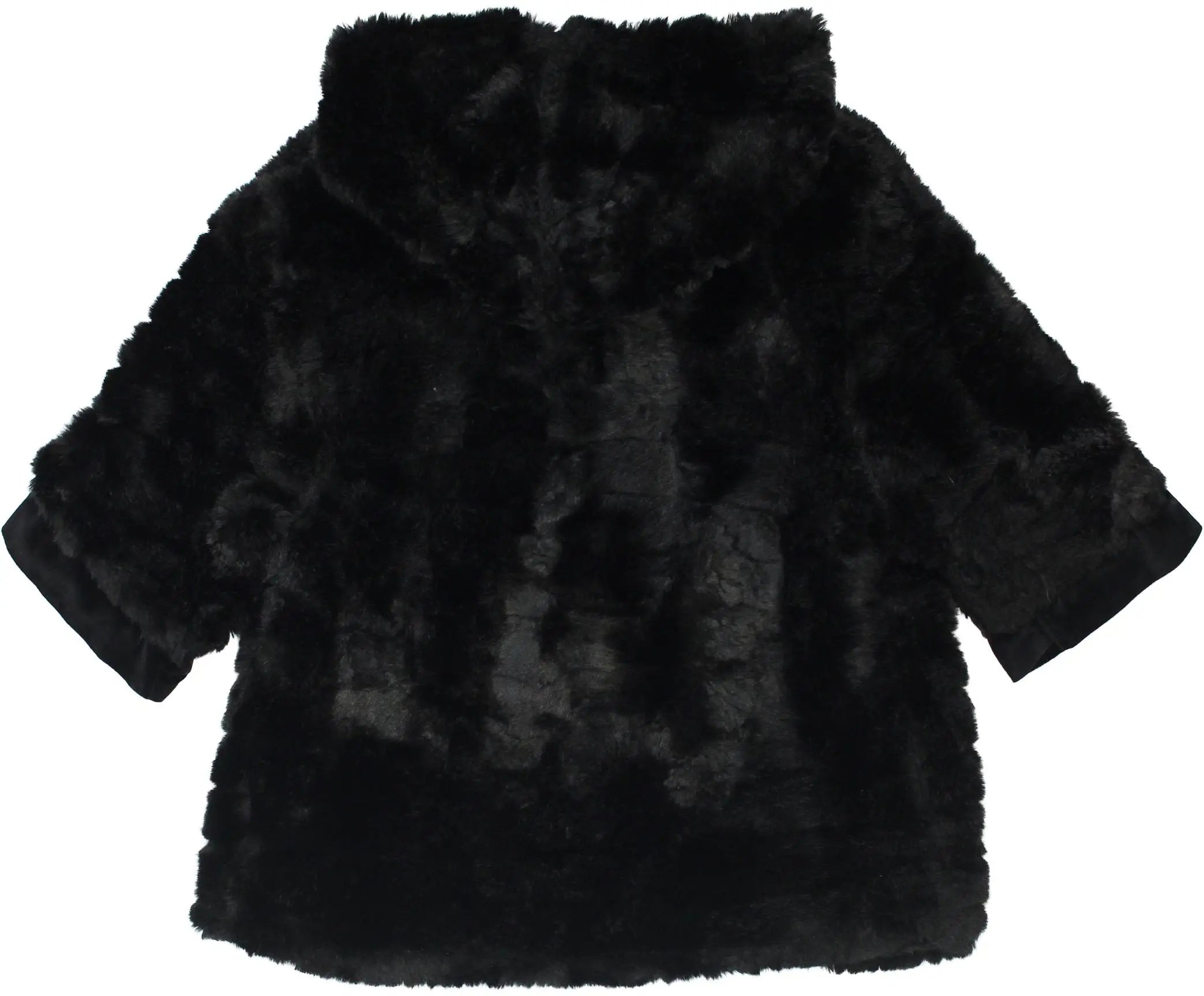 Unknown - Black Faux Fur Coat- ThriftTale.com - Vintage and second handclothing