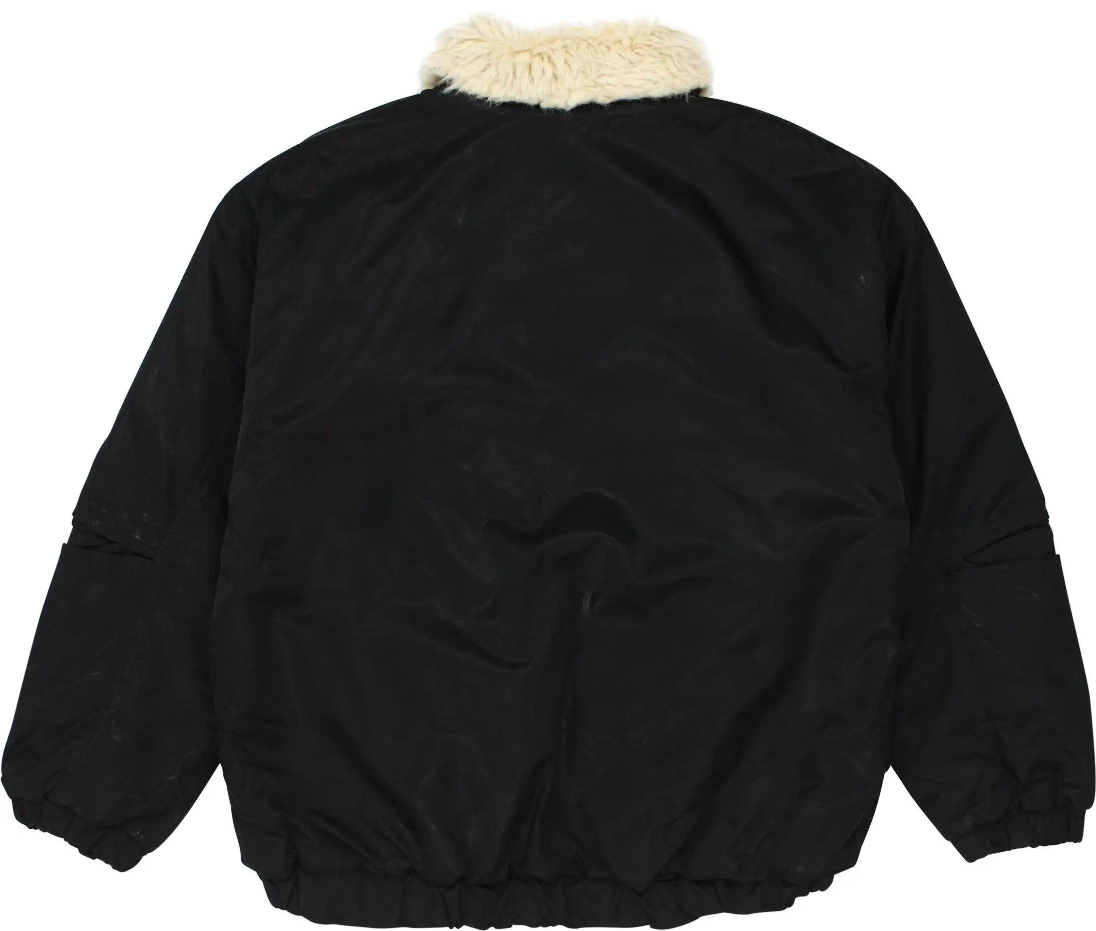 Unknown - Black Jacket With Faux Fur Collar- ThriftTale.com - Vintage and second handclothing