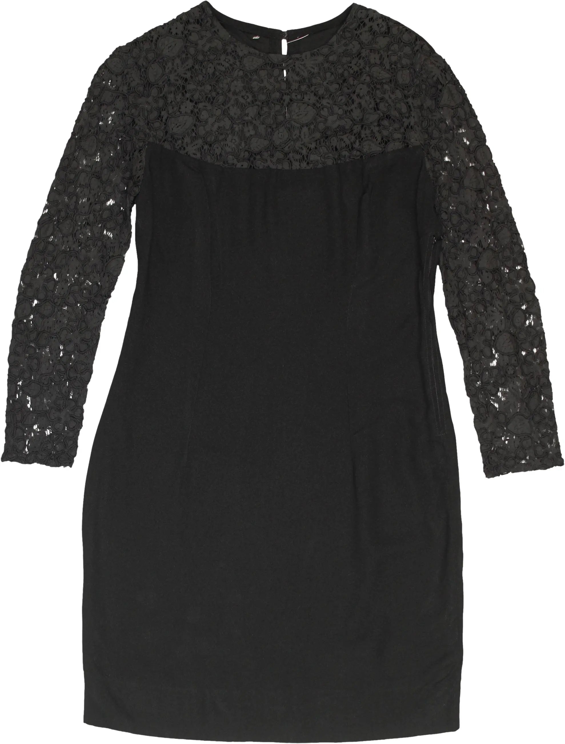 Unknown - Black Lace Dress- ThriftTale.com - Vintage and second handclothing