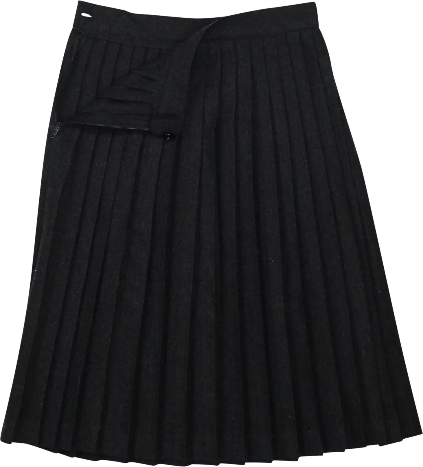 Unknown - Black Pleated Skirt- ThriftTale.com - Vintage and second handclothing