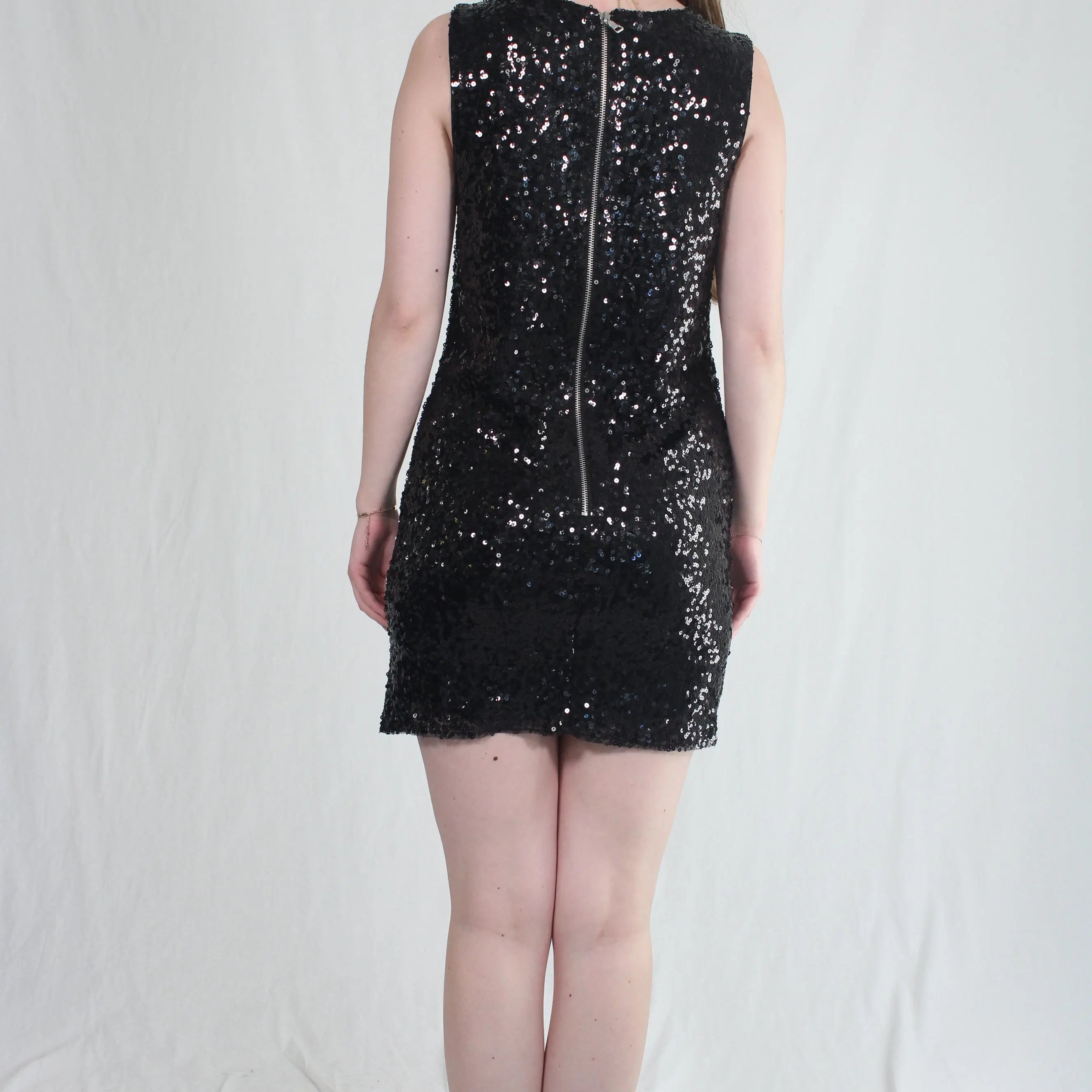 Unknown - Black Sequin Dress- ThriftTale.com - Vintage and second handclothing