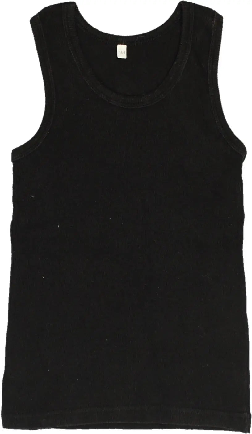 Unknown - Black Singlet- ThriftTale.com - Vintage and second handclothing