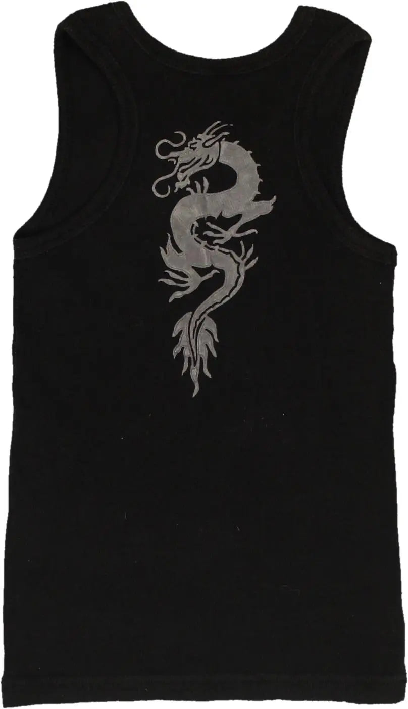 Unknown - Black Singlet- ThriftTale.com - Vintage and second handclothing