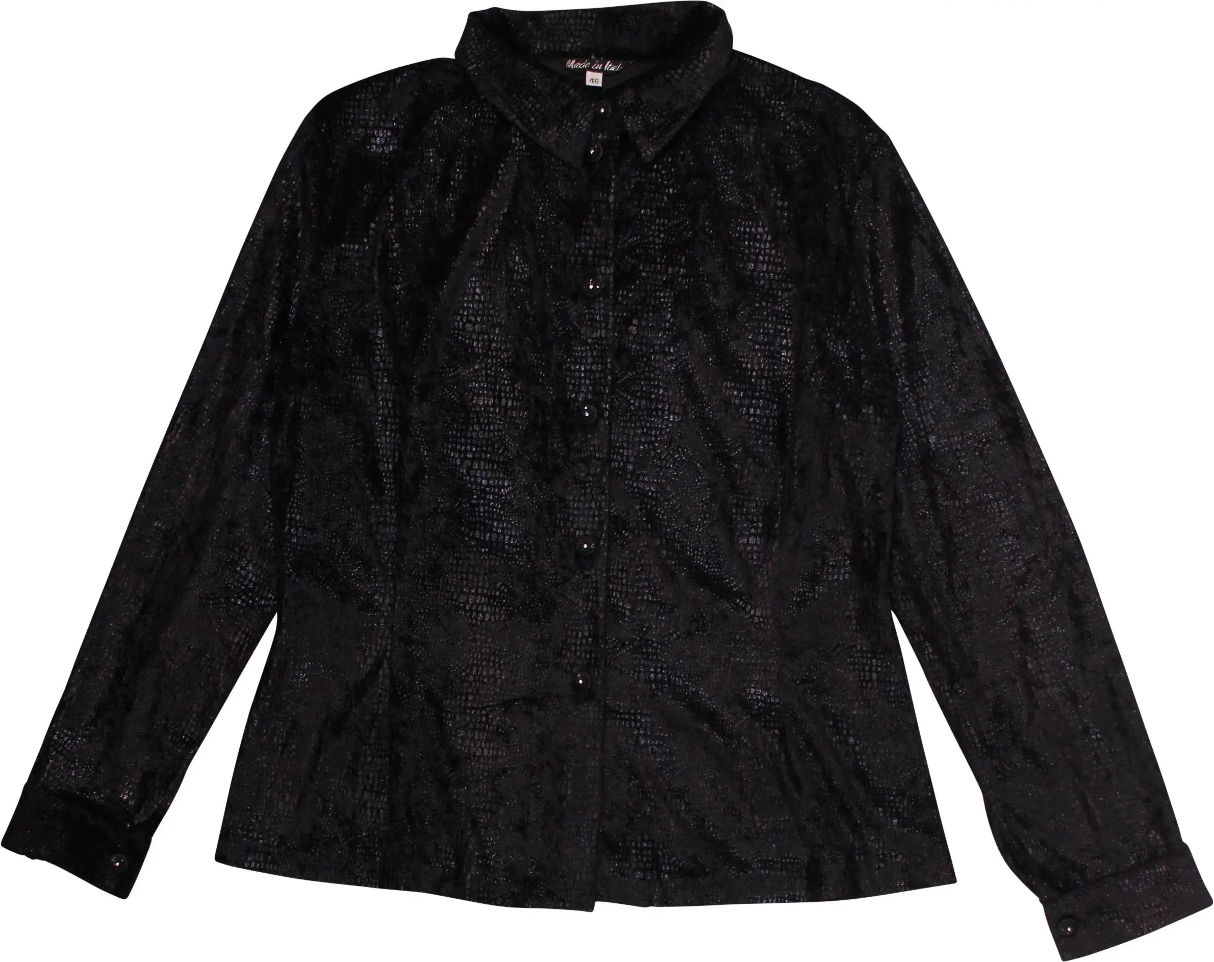 Unknown - Black Snake Print Blouse- ThriftTale.com - Vintage and second handclothing