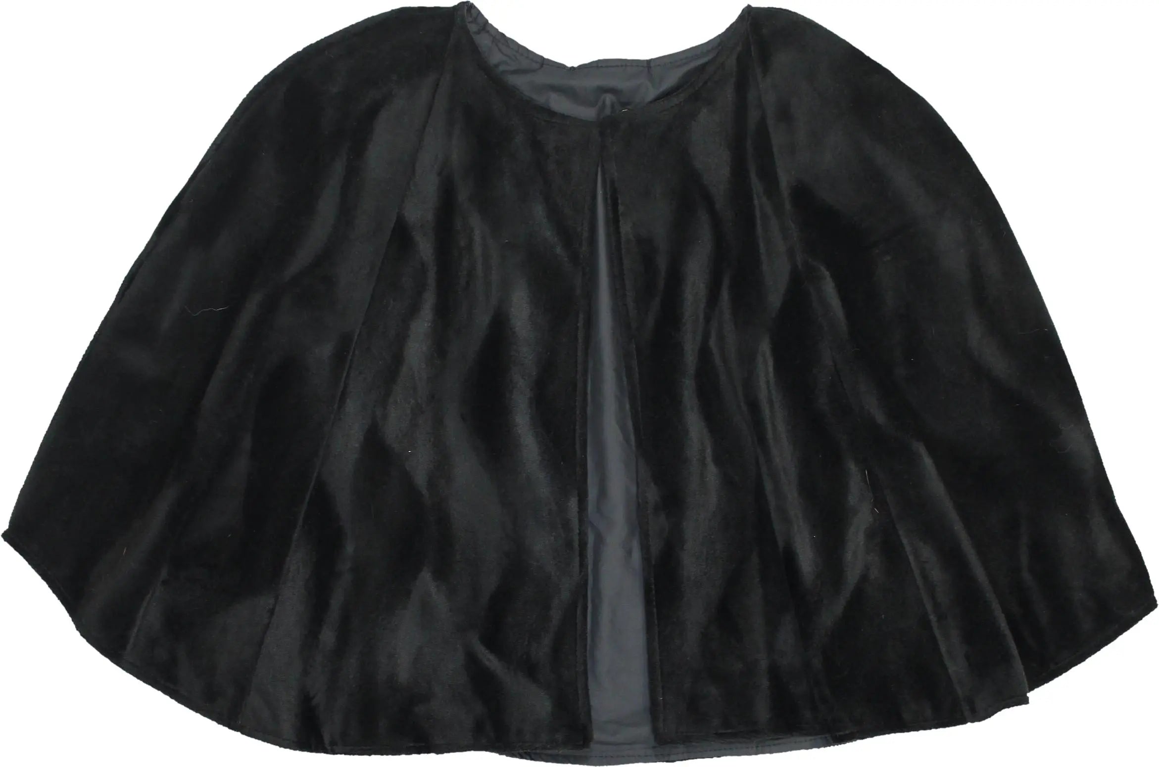Unknown - Black Velvet Cape- ThriftTale.com - Vintage and second handclothing