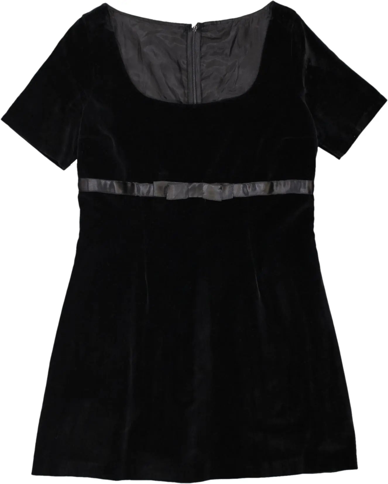 Unknown - Black Velvet Dress- ThriftTale.com - Vintage and second handclothing