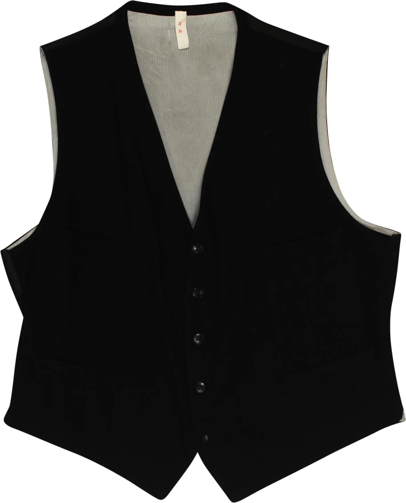 Unknown - Black Waistcoat- ThriftTale.com - Vintage and second handclothing