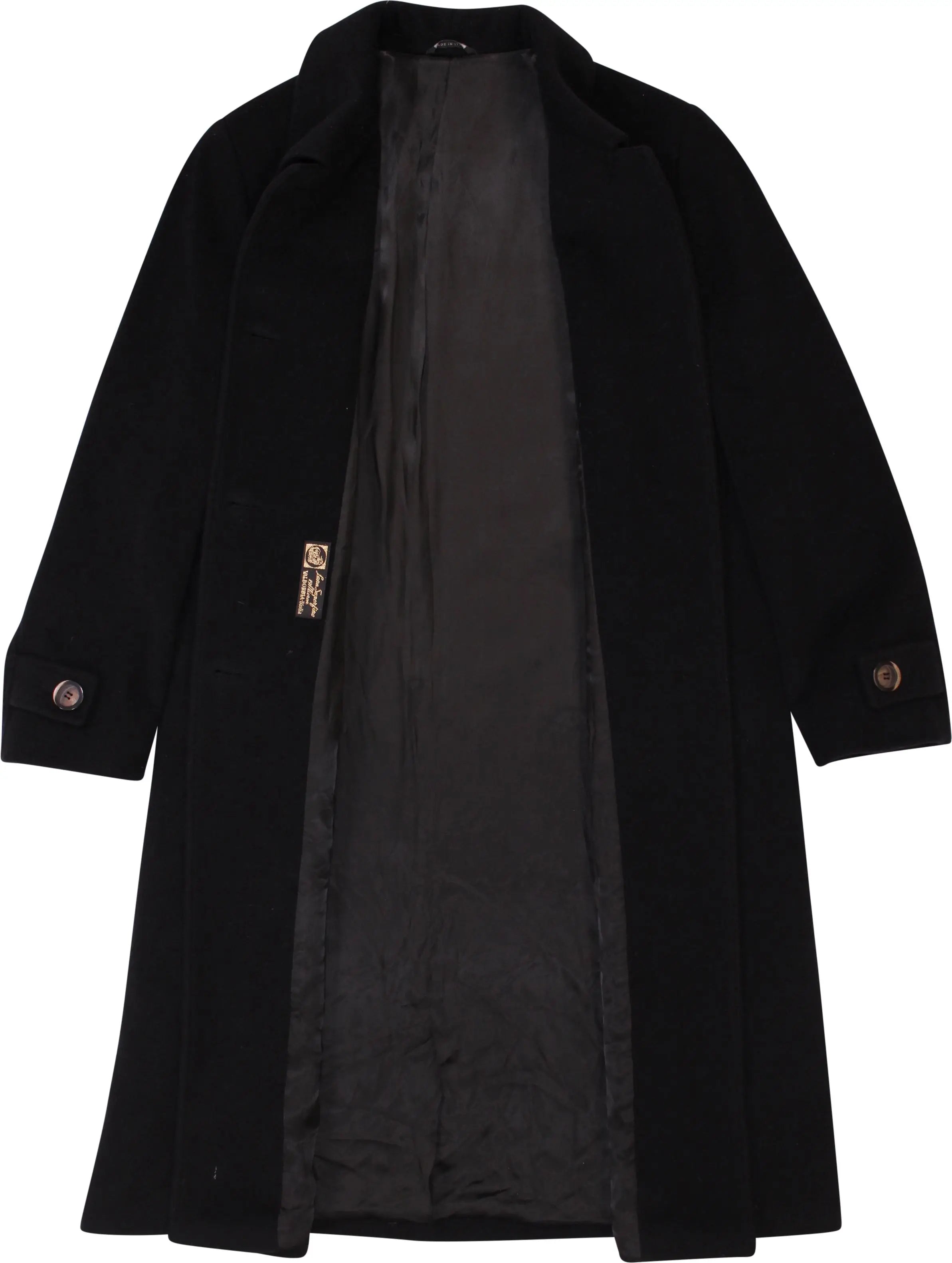 Unknown - Black Wool Coat- ThriftTale.com - Vintage and second handclothing