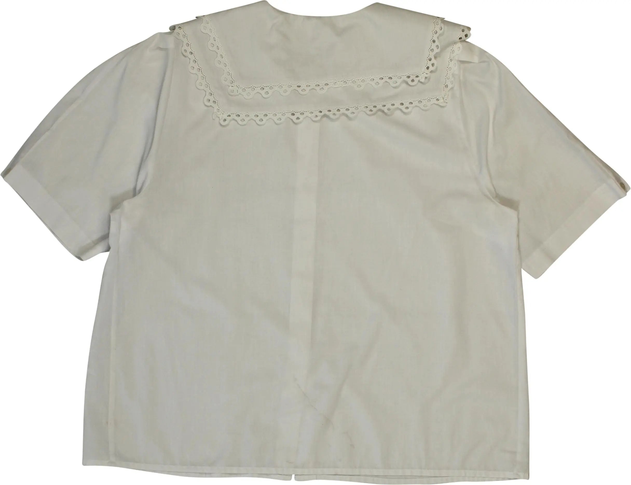 Unknown - Blouse with Embroidered Collar- ThriftTale.com - Vintage and second handclothing