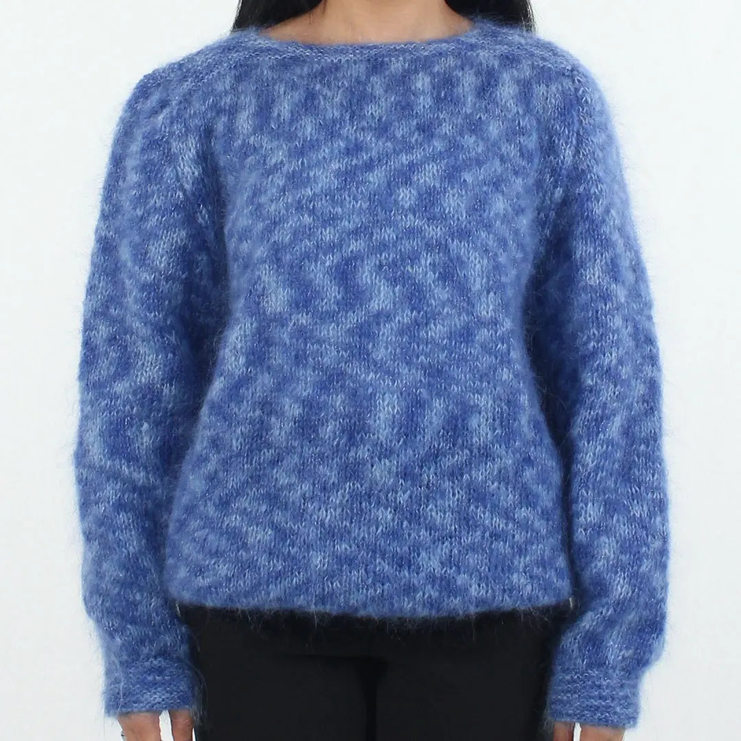 Unknown - Blue Knitted Jumper- ThriftTale.com - Vintage and second handclothing