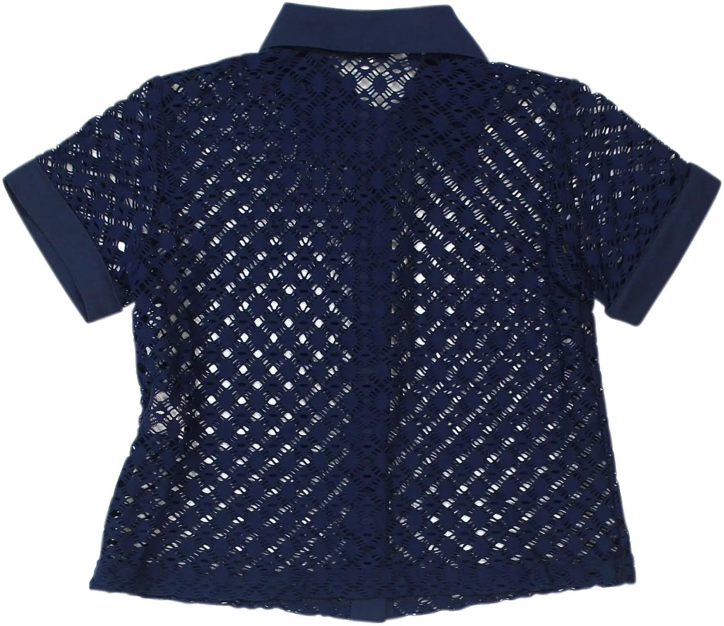 Unknown - Blue Mesh Blouse- ThriftTale.com - Vintage and second handclothing