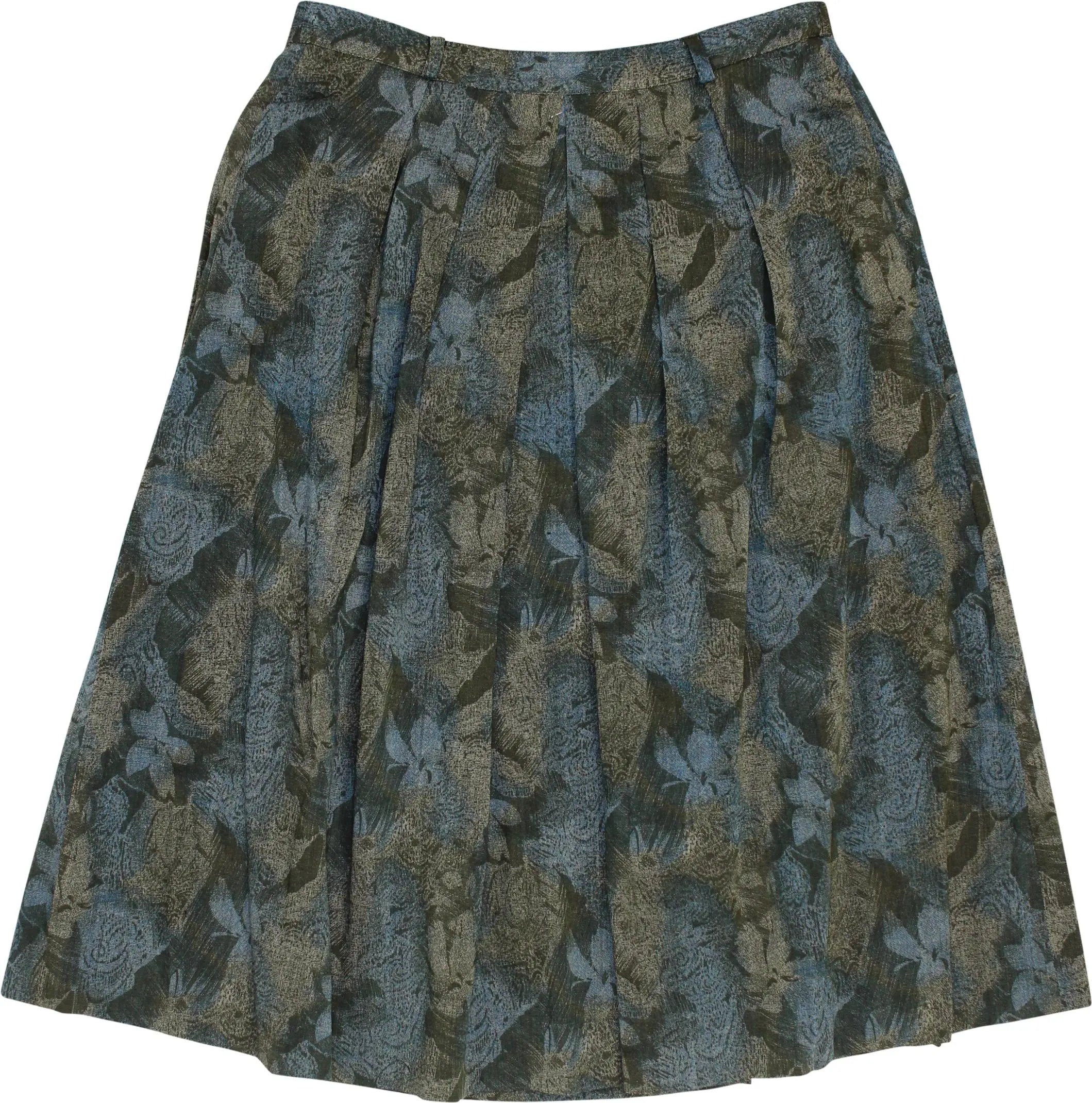 Unknown - Blue Patterned Skirt- ThriftTale.com - Vintage and second handclothing