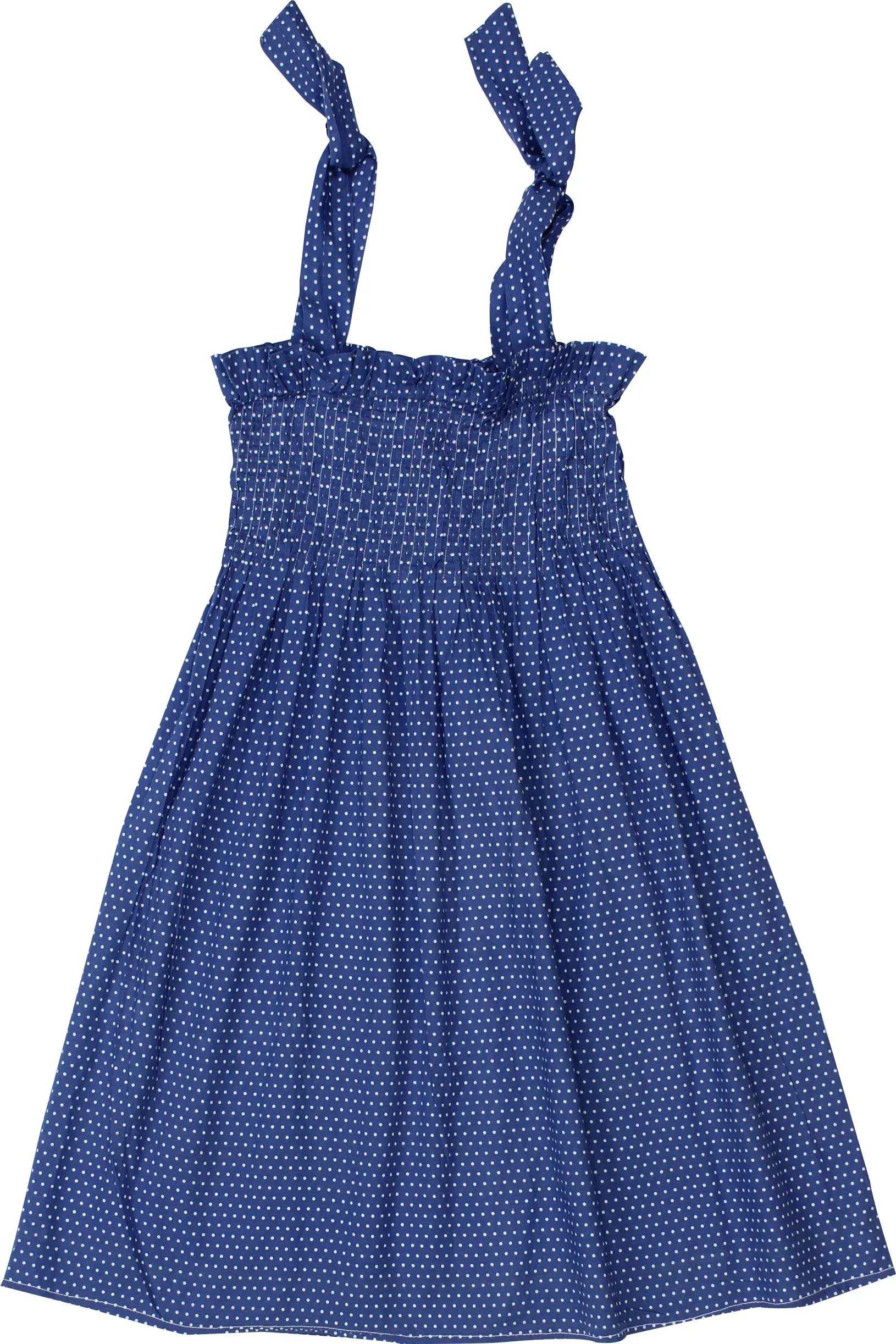 Unknown - Blue Polkadot Dress- ThriftTale.com - Vintage and second handclothing