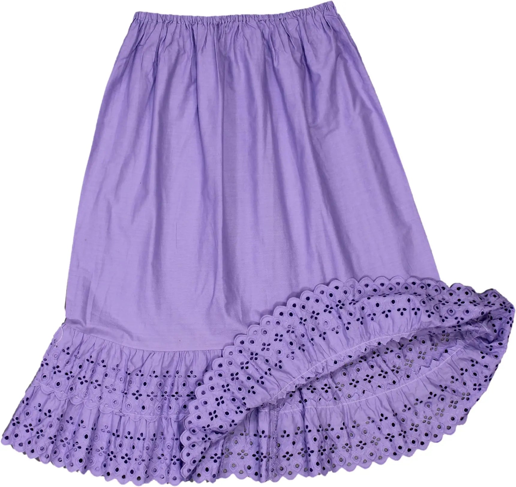Unknown - Boho Lavender Cotton Skirt- ThriftTale.com - Vintage and second handclothing