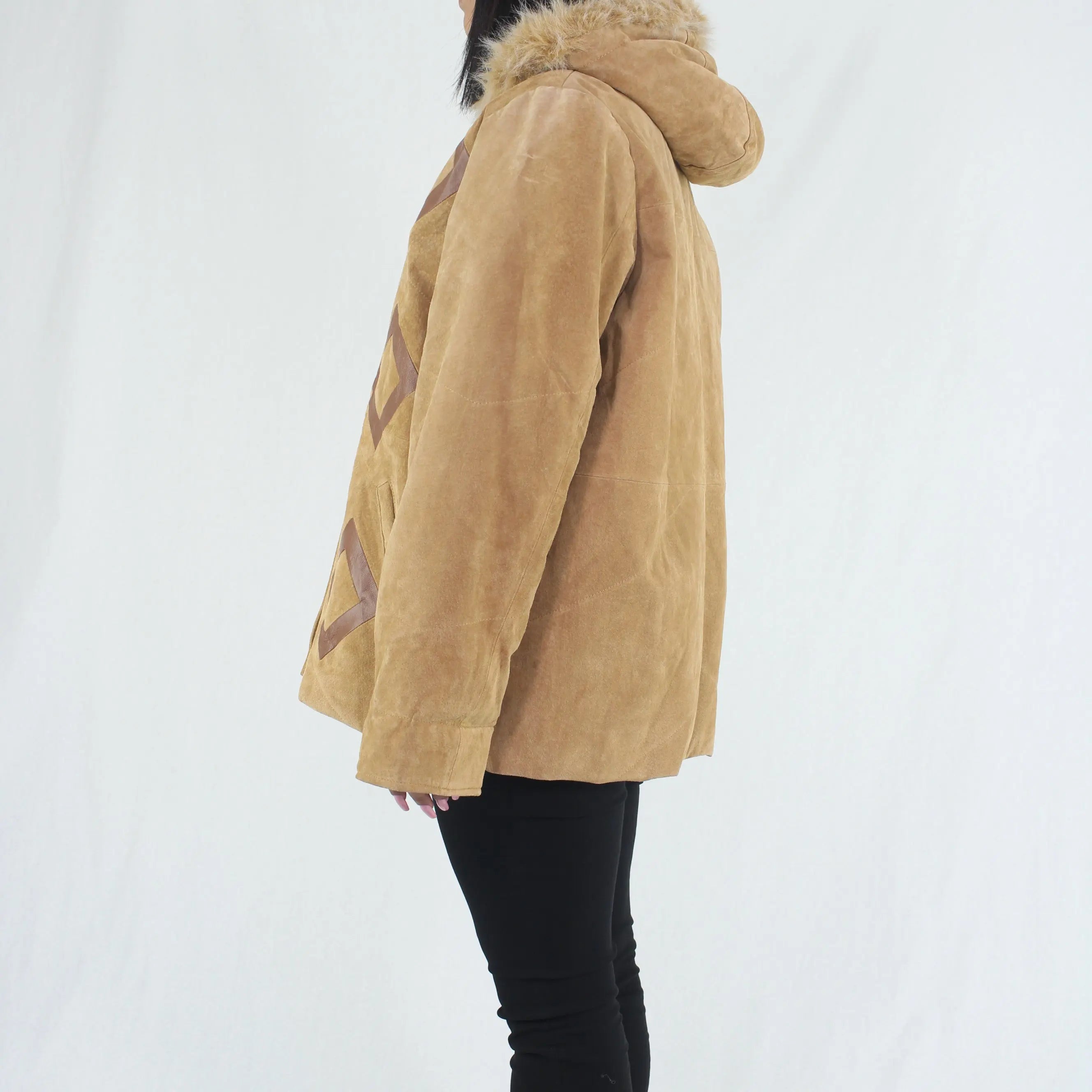 Unknown - Brown Leather Coat- ThriftTale.com - Vintage and second handclothing