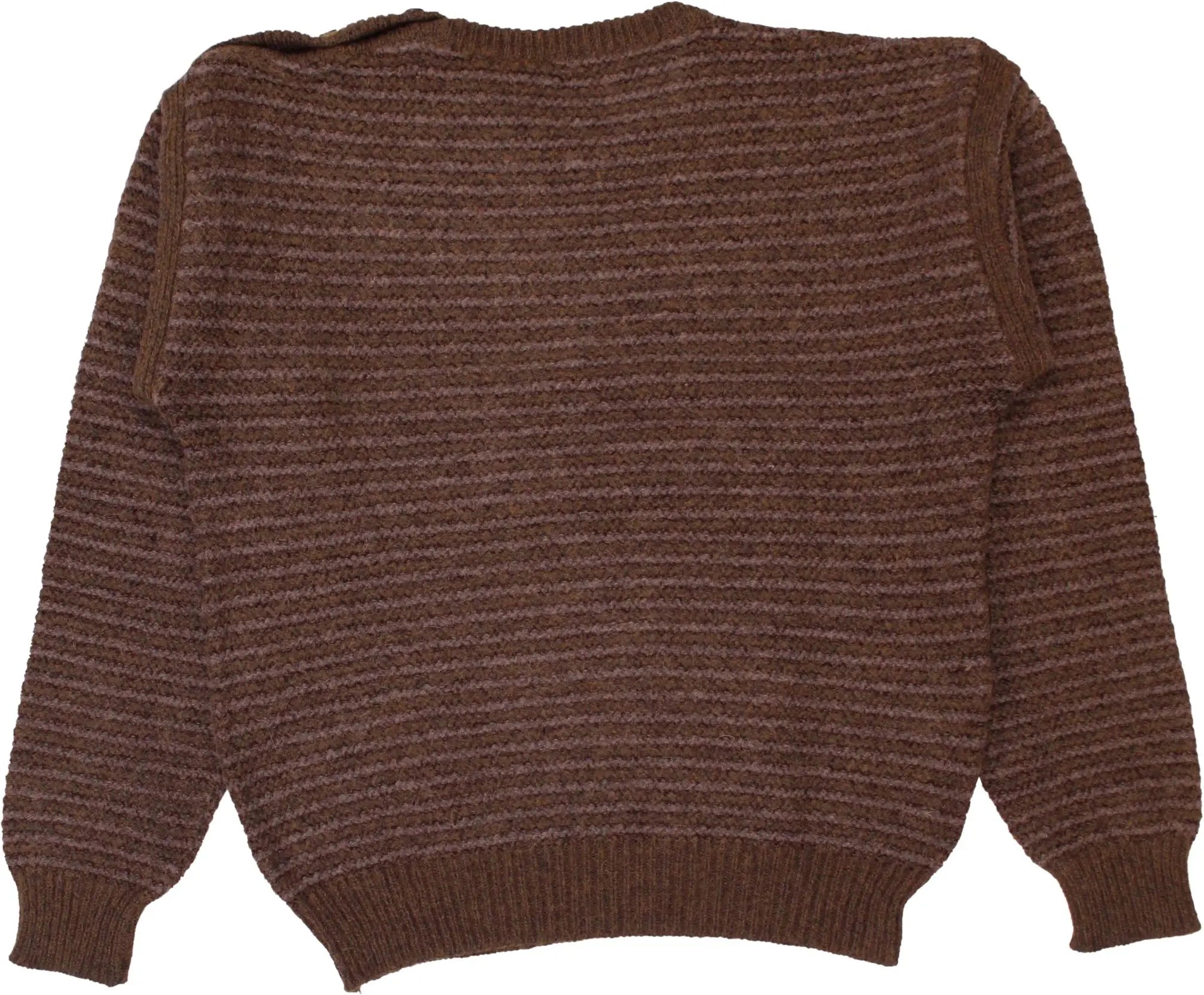 Unknown - Brown Striped Knitted Sweater- ThriftTale.com - Vintage and second handclothing