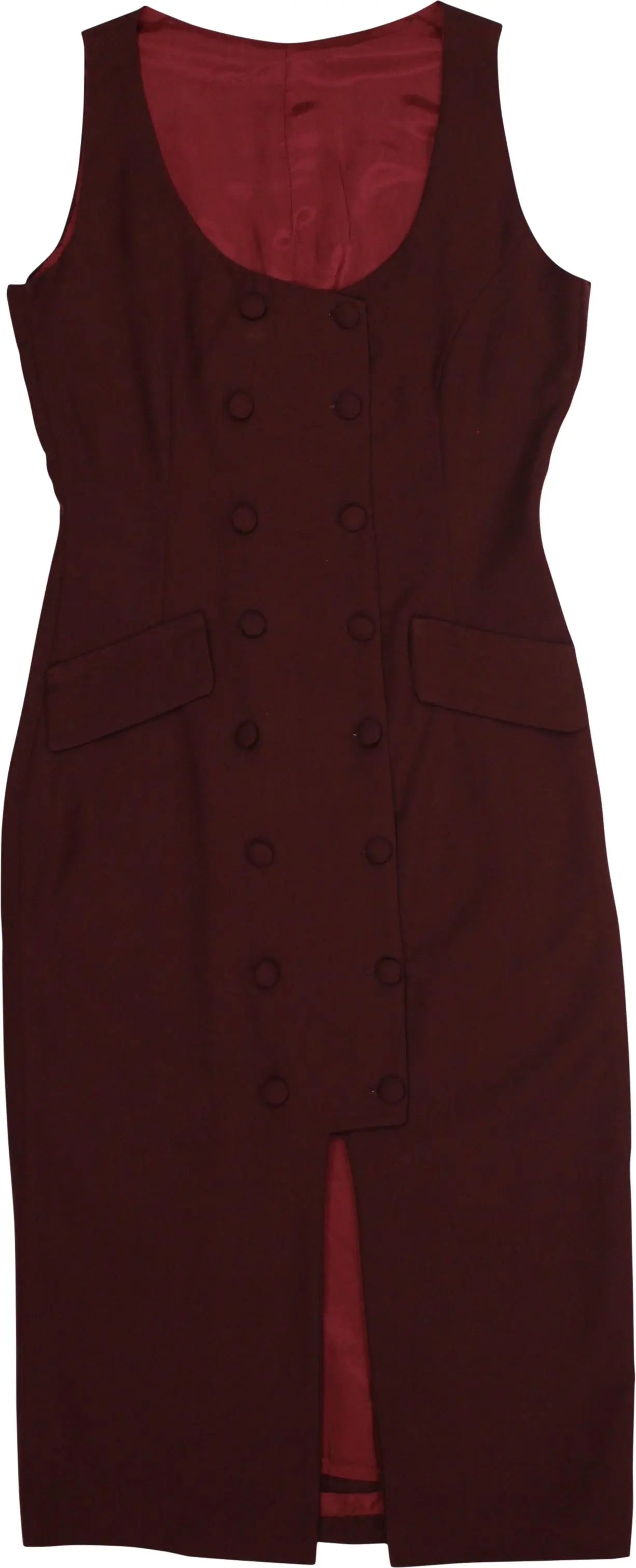 Unknown - Burgundy Dress- ThriftTale.com - Vintage and second handclothing