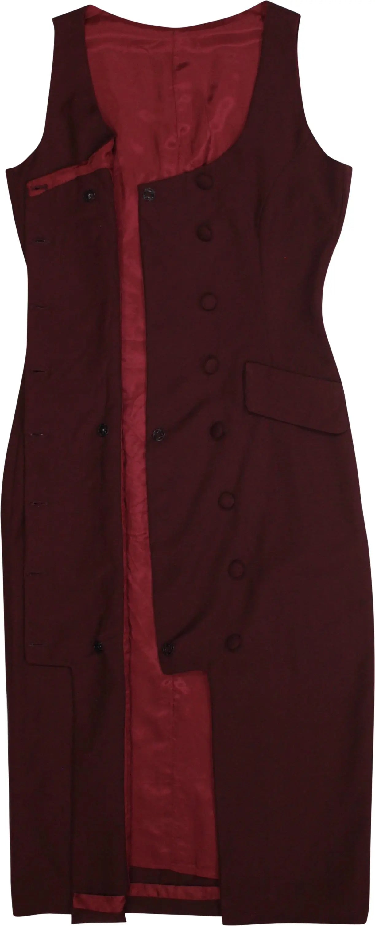 Unknown - Burgundy Dress- ThriftTale.com - Vintage and second handclothing