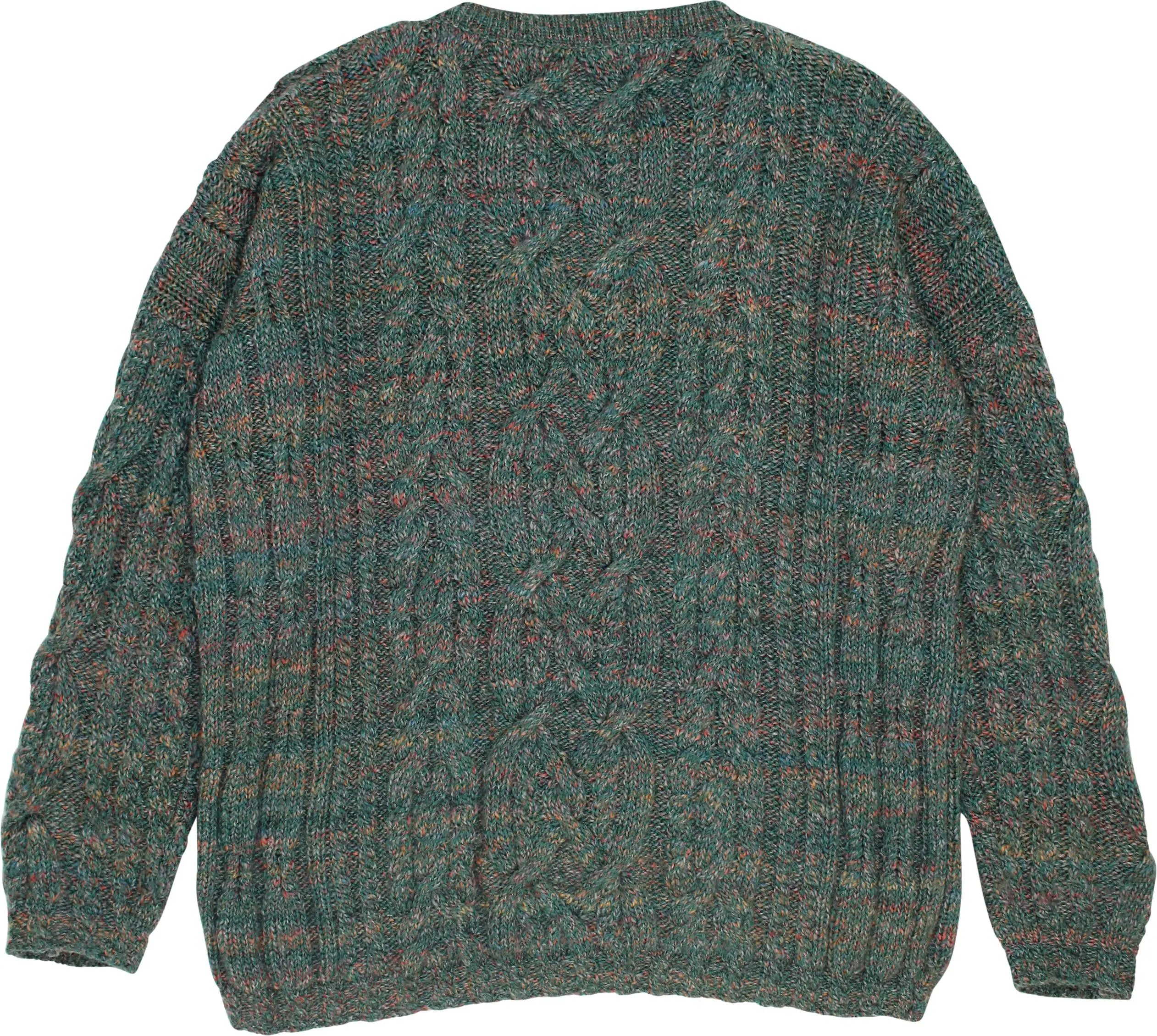 Unknown - Cable Knit V-Neck Jumper- ThriftTale.com - Vintage and second handclothing