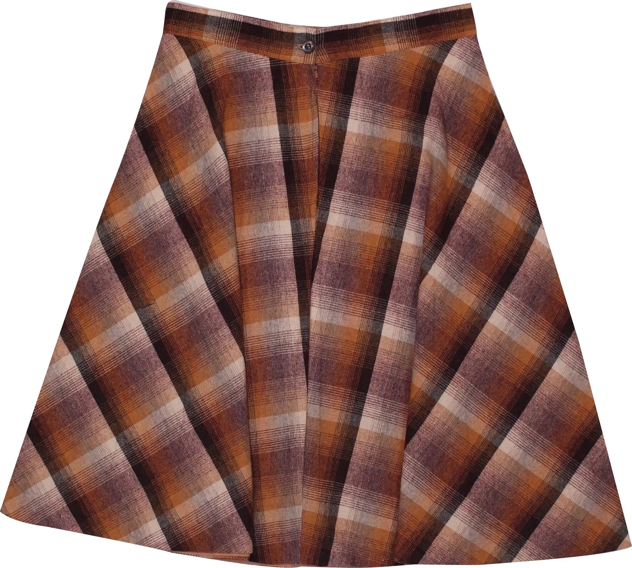 Unknown - Checked Circle Skirt- ThriftTale.com - Vintage and second handclothing