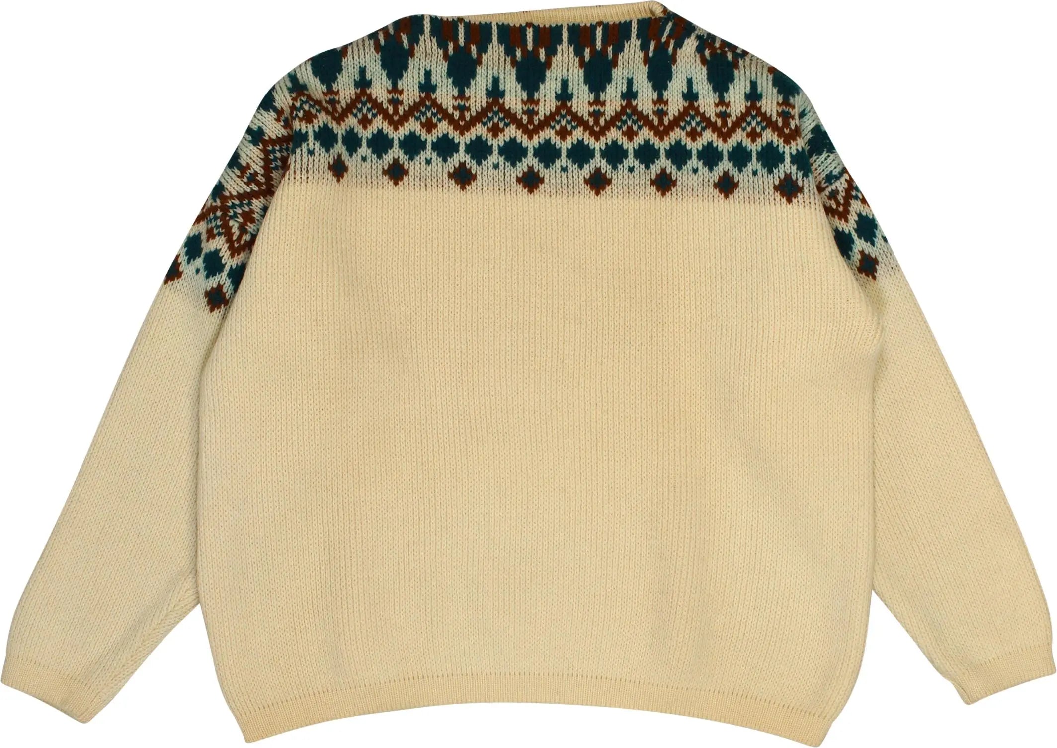 Unknown - Cream Patterned Jumper- ThriftTale.com - Vintage and second handclothing