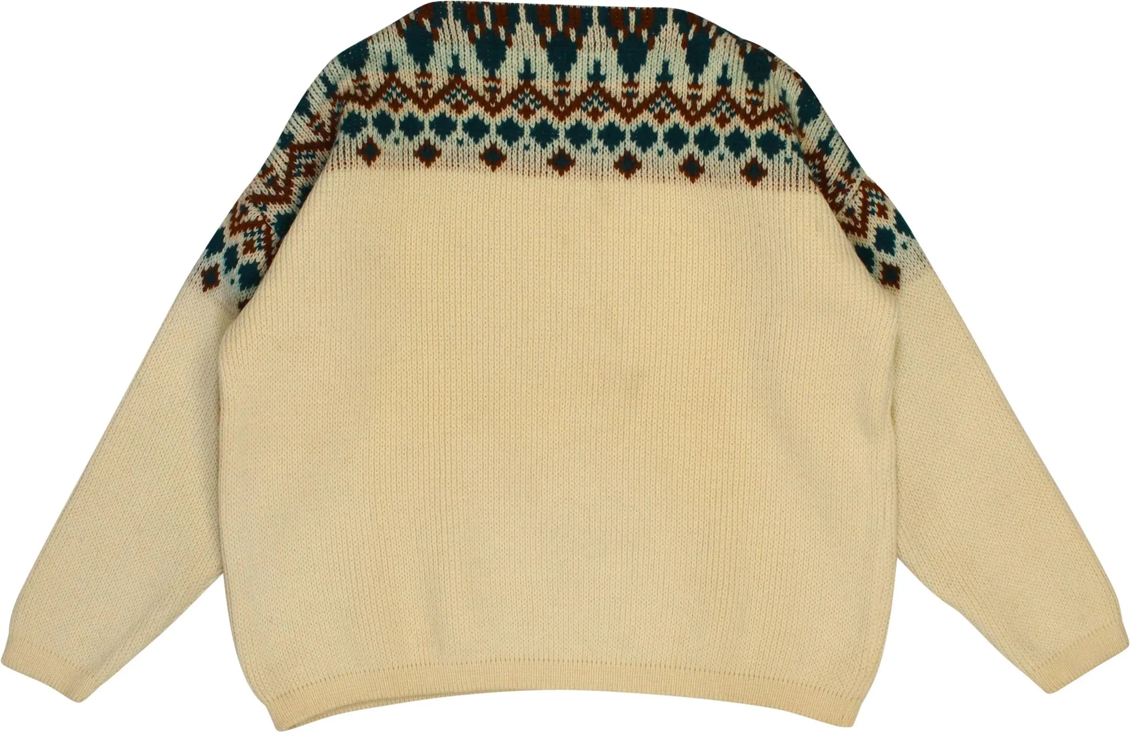 Unknown - Cream Patterned Jumper- ThriftTale.com - Vintage and second handclothing