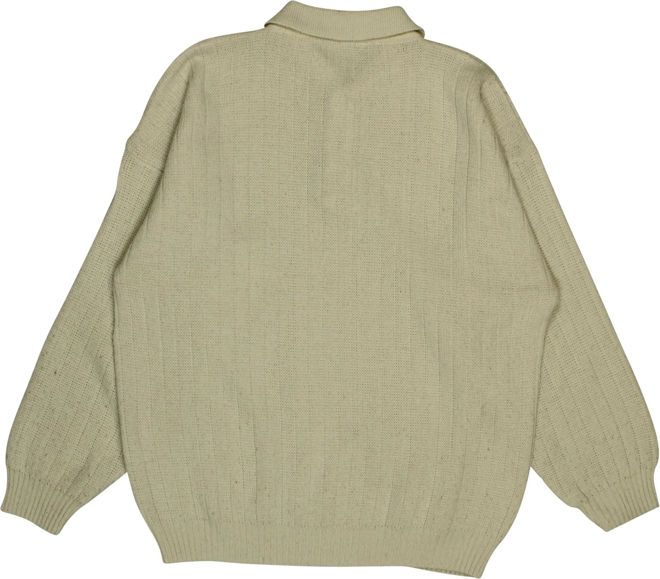Unknown - Cream Quarter Neck Jumper- ThriftTale.com - Vintage and second handclothing