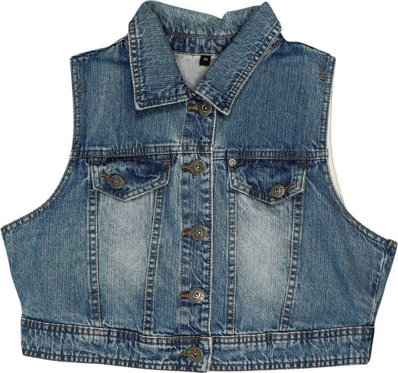 Unknown - Denim Vest- ThriftTale.com - Vintage and second handclothing