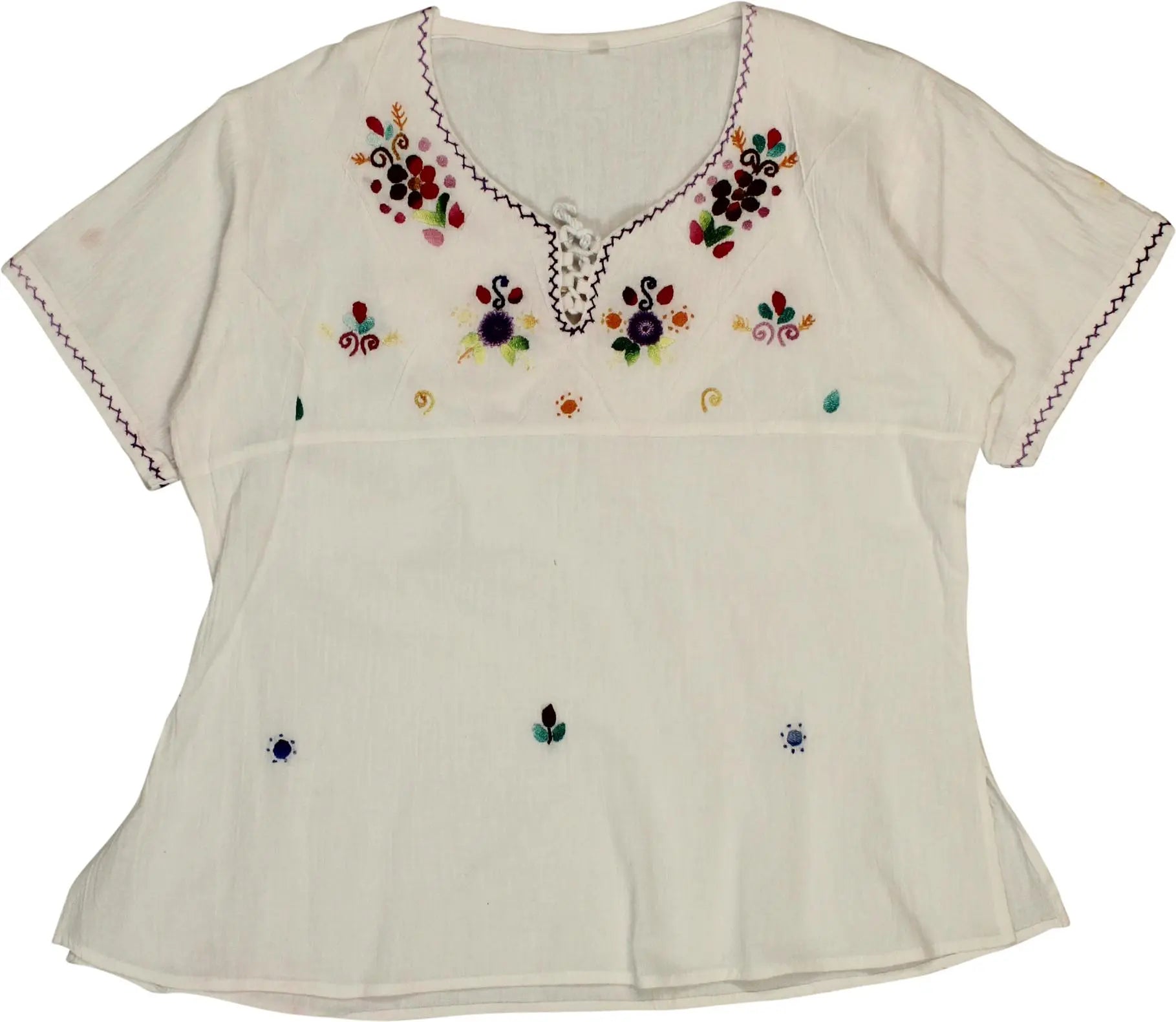 Unknown - Embroidered Top- ThriftTale.com - Vintage and second handclothing