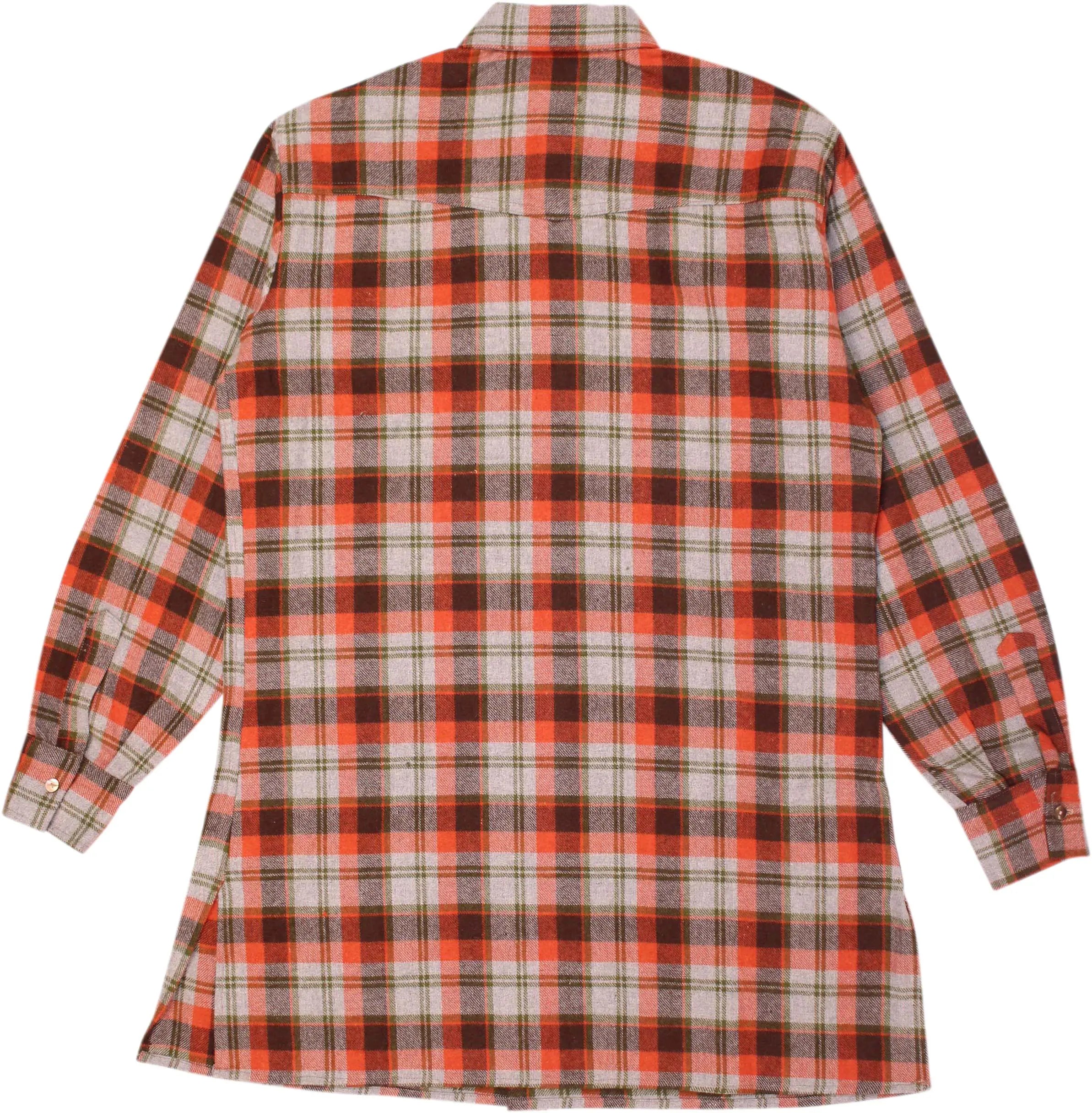 Unknown - Flannel Checked Long Shirt- ThriftTale.com - Vintage and second handclothing