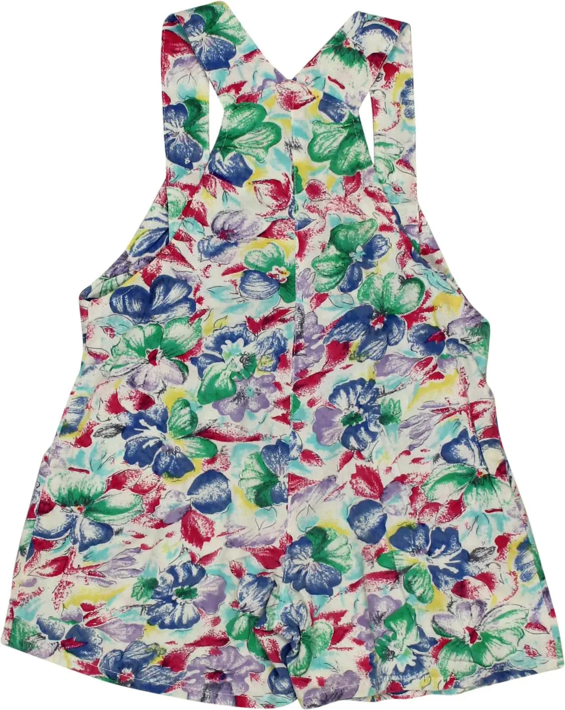 Unknown - Floral Dungaree- ThriftTale.com - Vintage and second handclothing