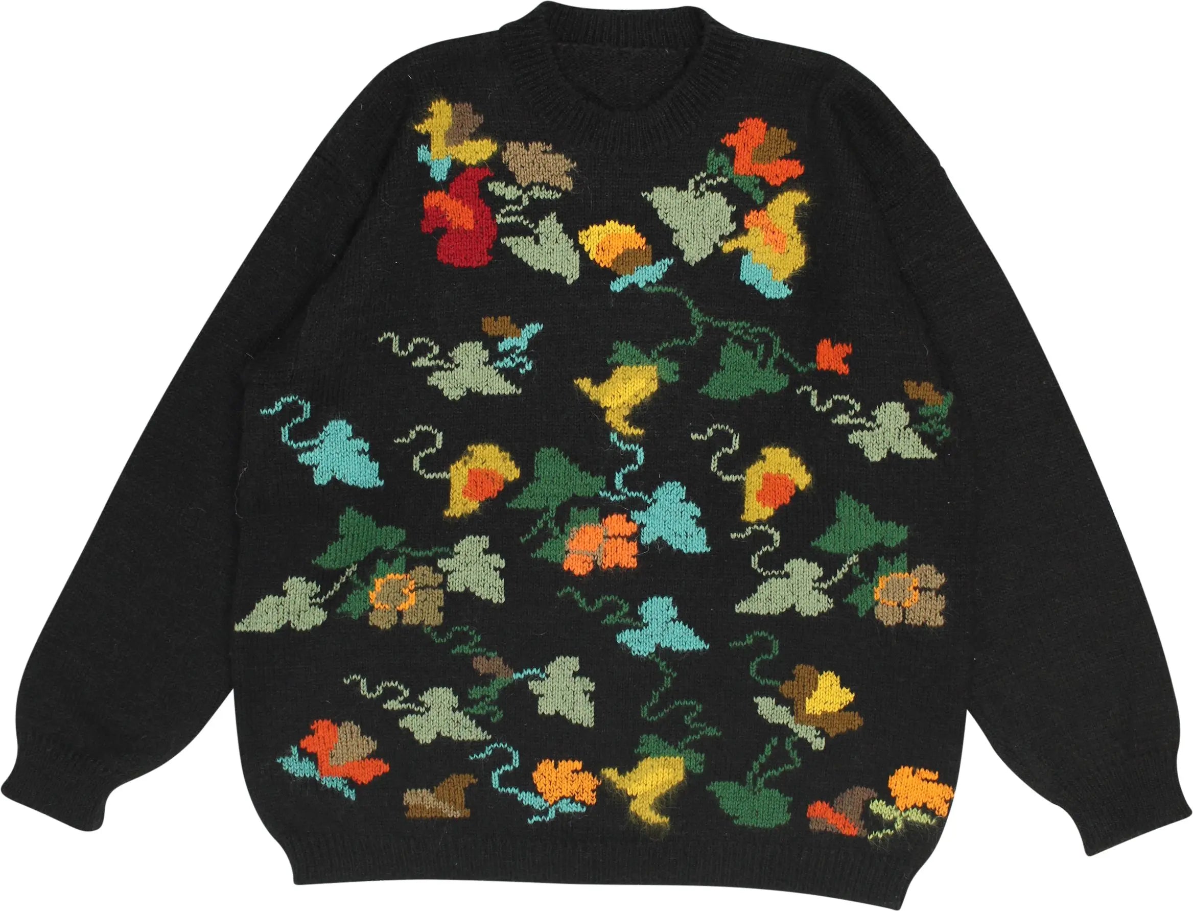 Unknown - Floral Knitted Jumper- ThriftTale.com - Vintage and second handclothing