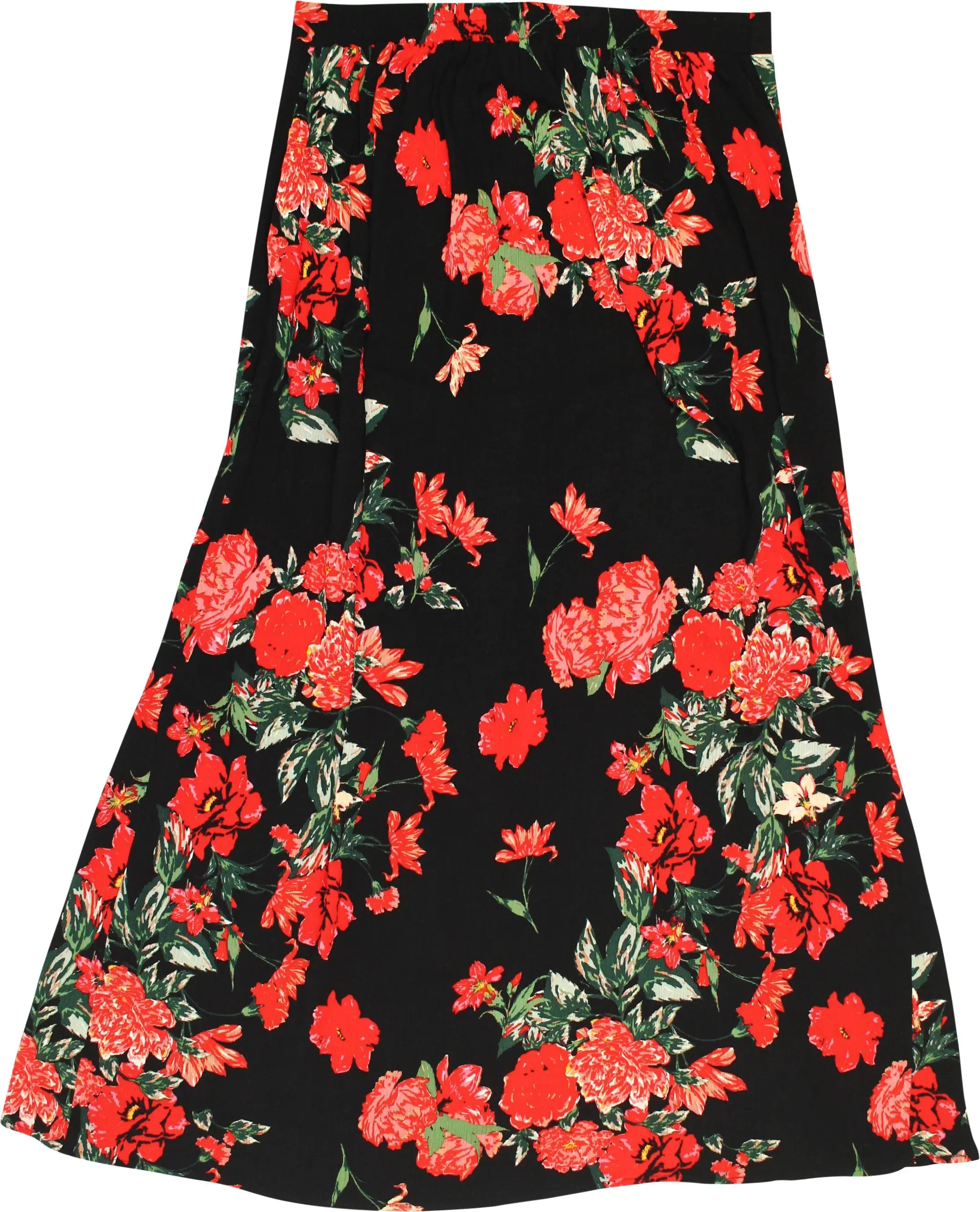 Unknown - Floral Midi Skirt- ThriftTale.com - Vintage and second handclothing