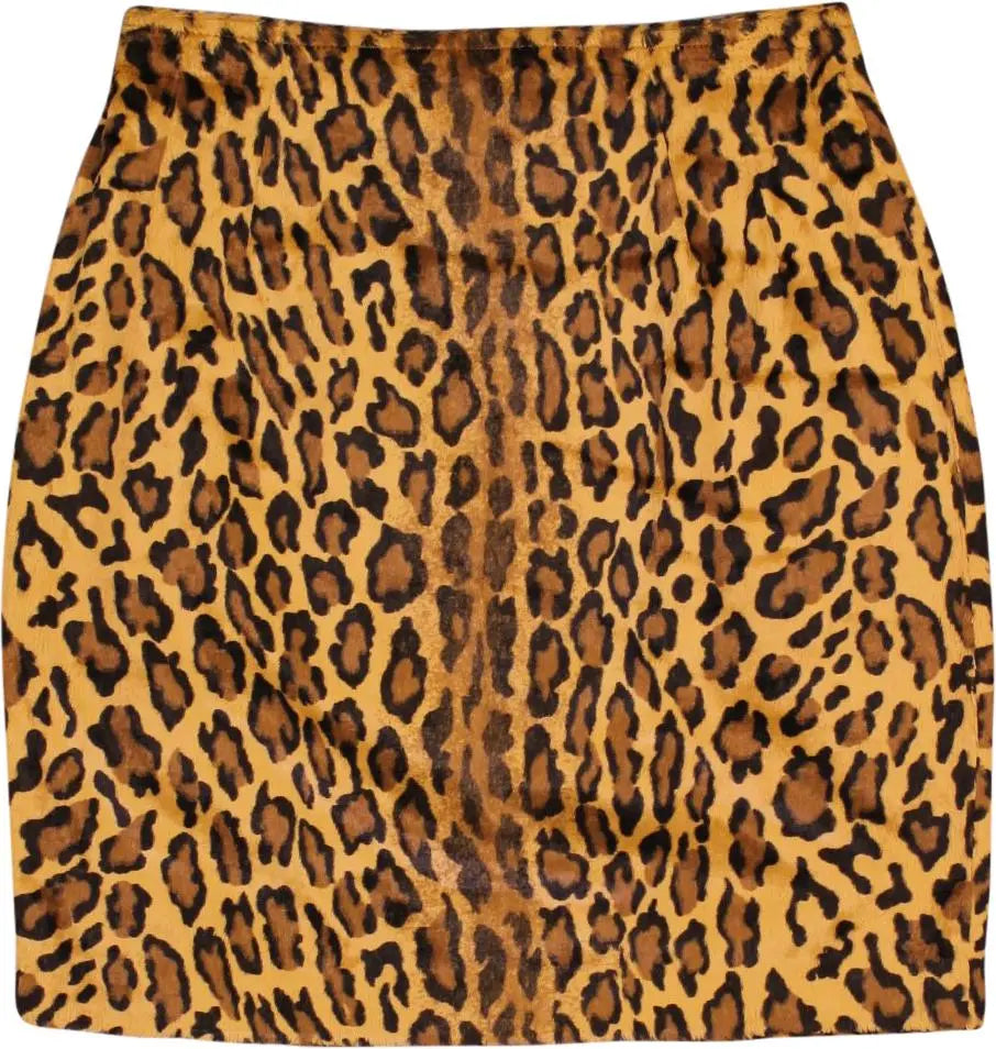 Unknown - Fluffy Leopard Mini Skirt- ThriftTale.com - Vintage and second handclothing