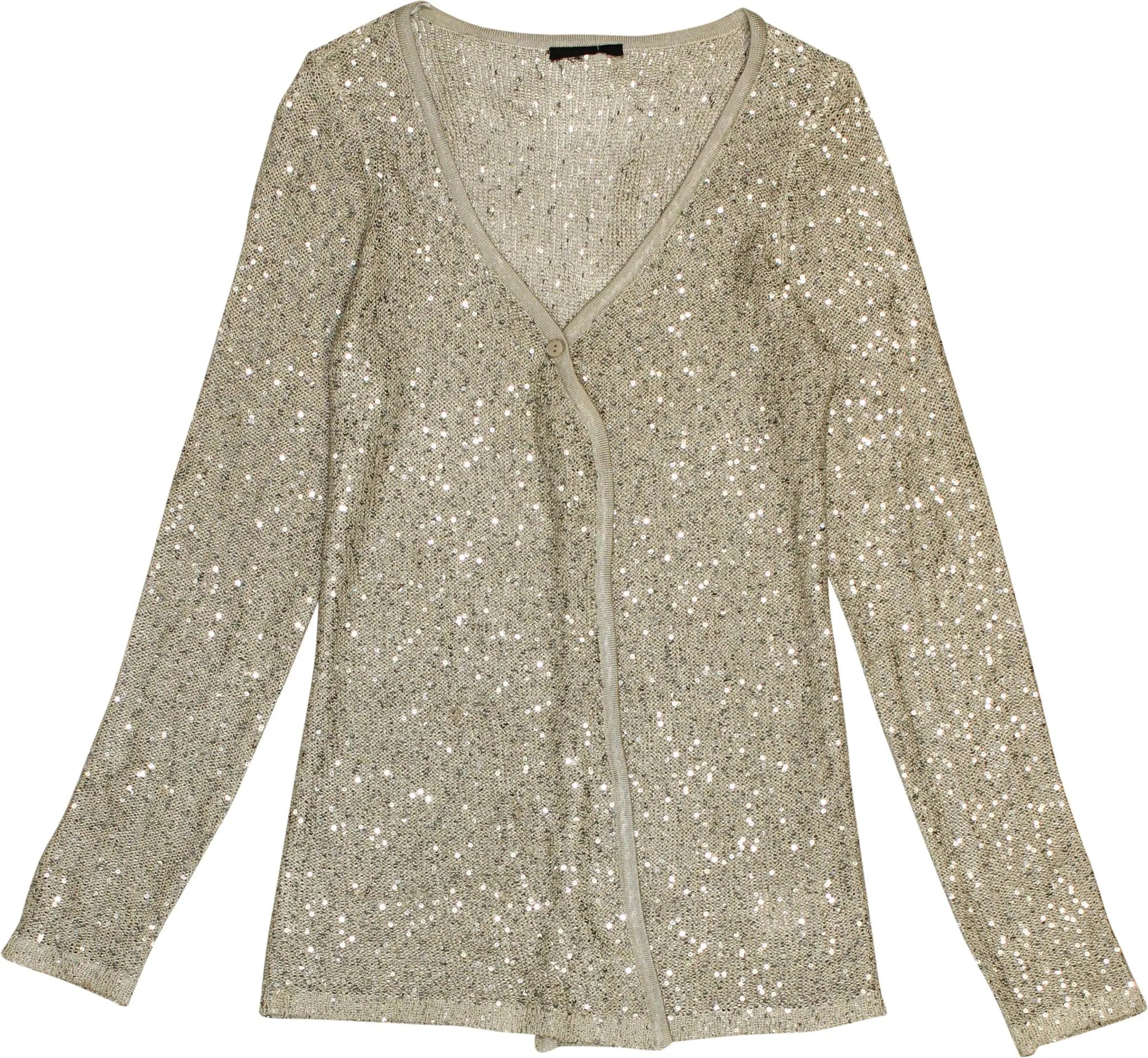 Unknown - Gold Sequin Cardigan- ThriftTale.com - Vintage and second handclothing