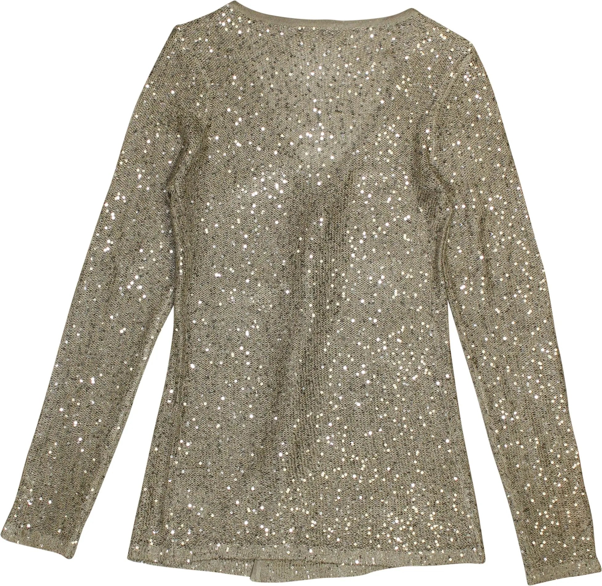 Unknown - Gold Sequin Cardigan- ThriftTale.com - Vintage and second handclothing