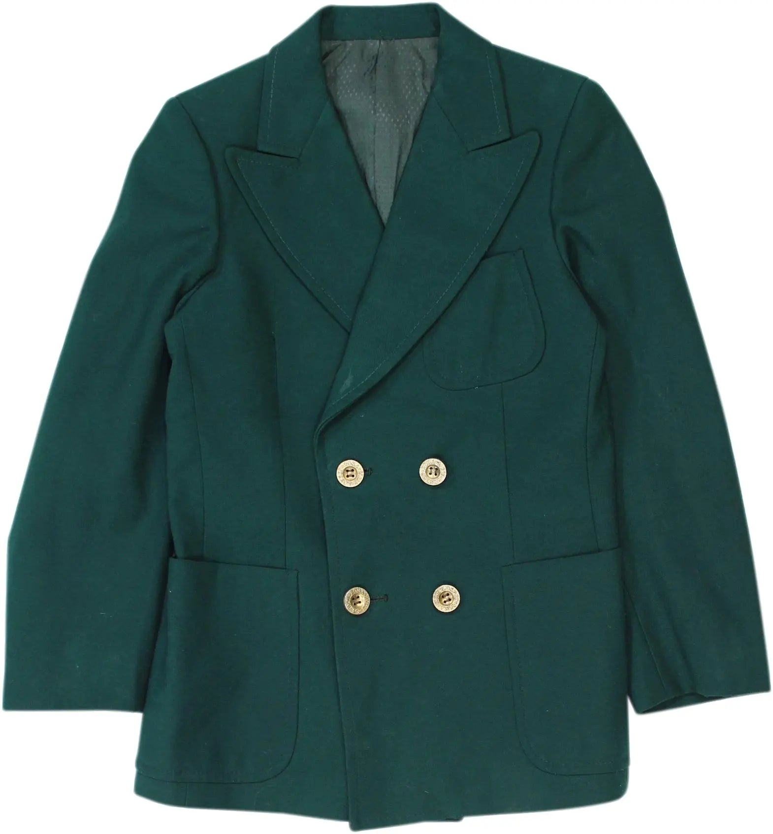 Unknown - Green Blazer With Gold Buttons- ThriftTale.com - Vintage and second handclothing