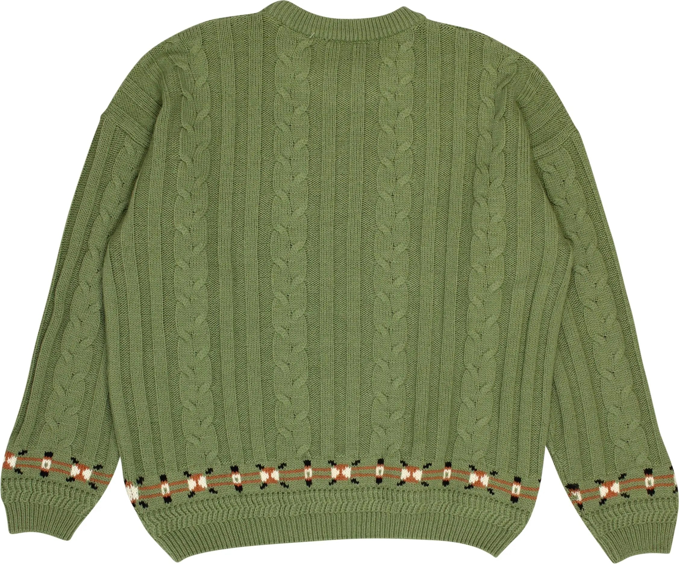 Unknown - Green Cable Jumper- ThriftTale.com - Vintage and second handclothing