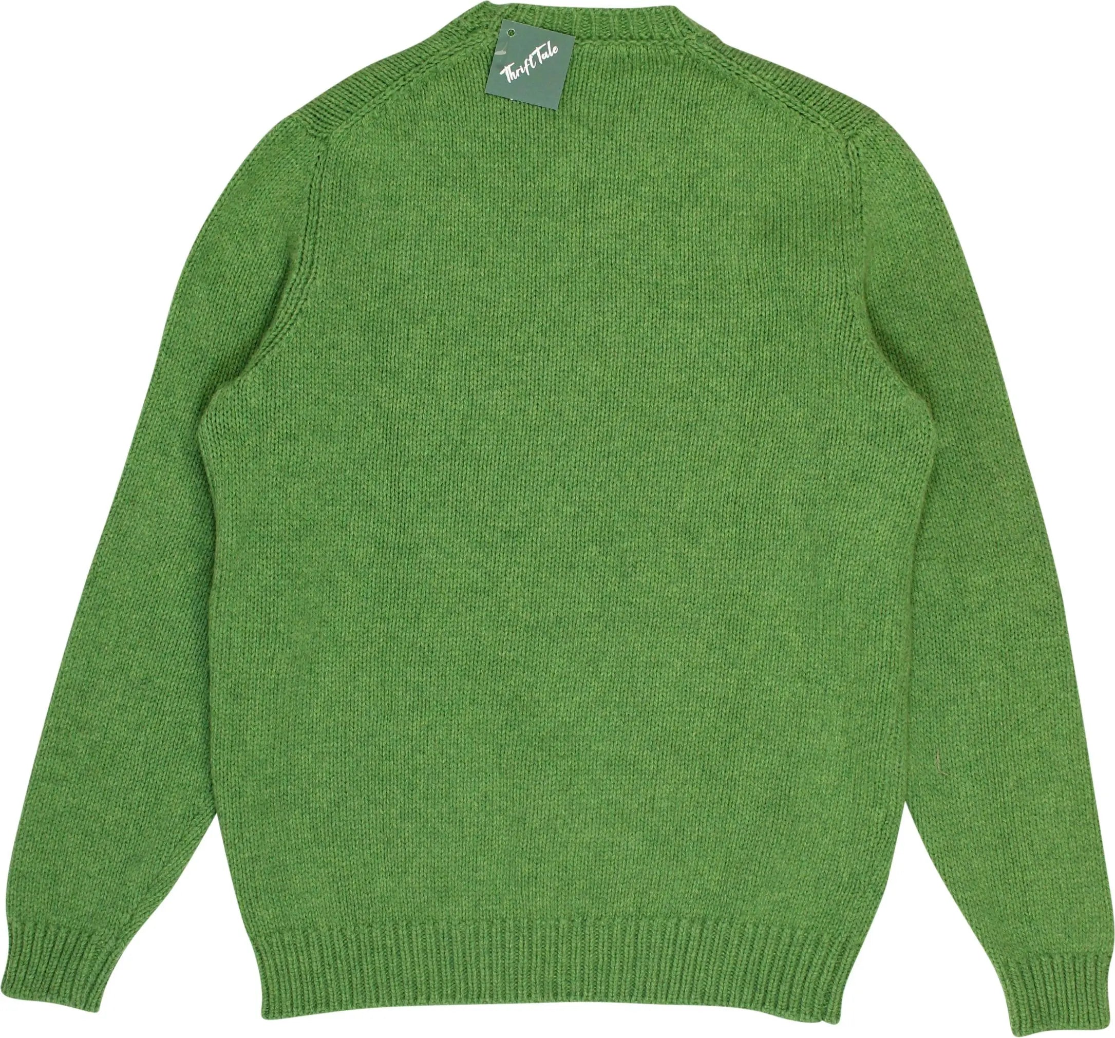 Unknown - Green Plain Wool Jumper- ThriftTale.com - Vintage and second handclothing