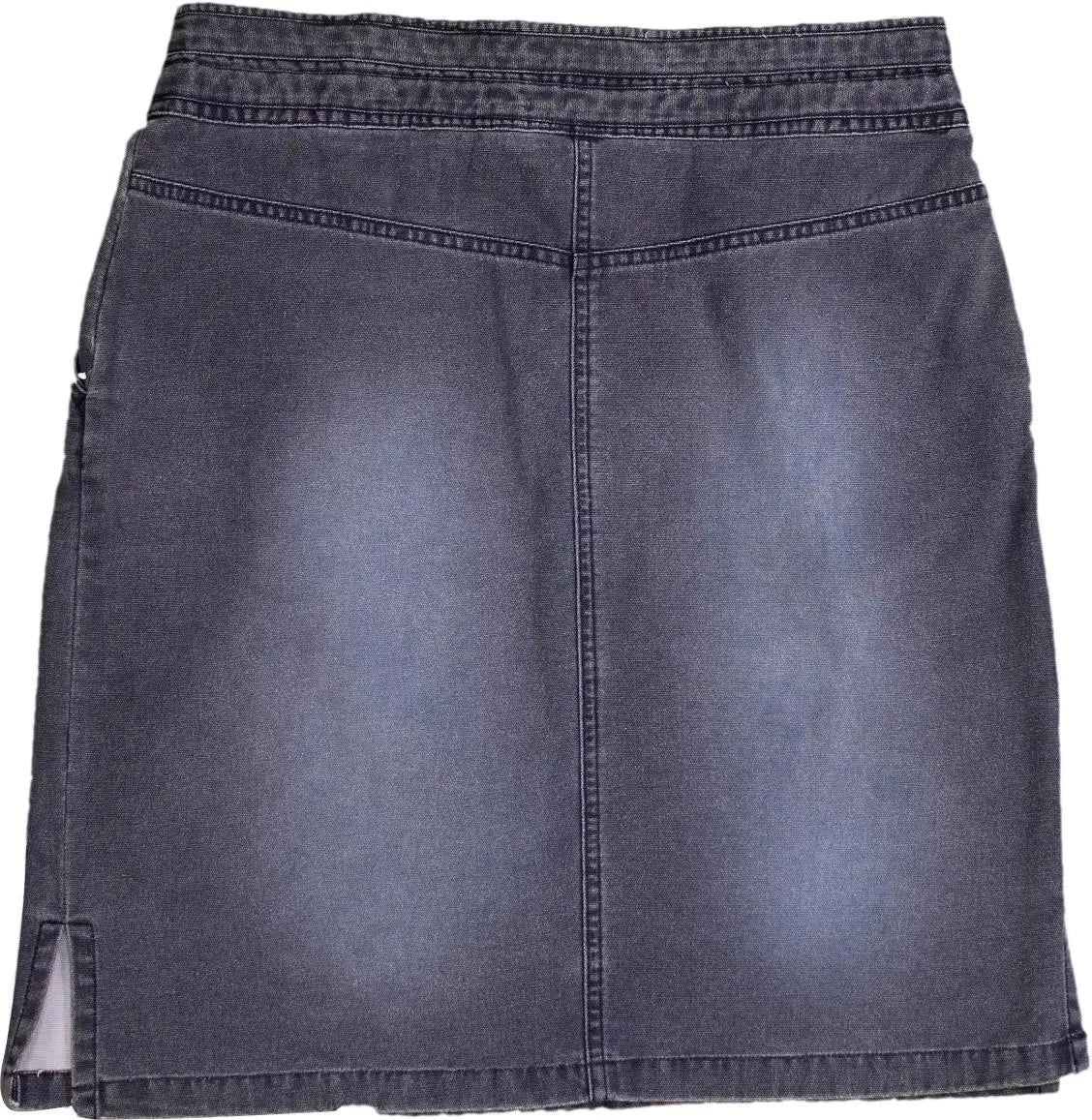Unknown - Grey Belted Denim Skirt- ThriftTale.com - Vintage and second handclothing